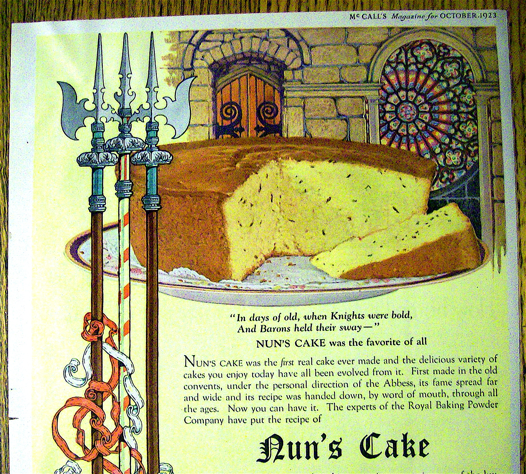 1923 Royal Baking Powder with Nun's Cake