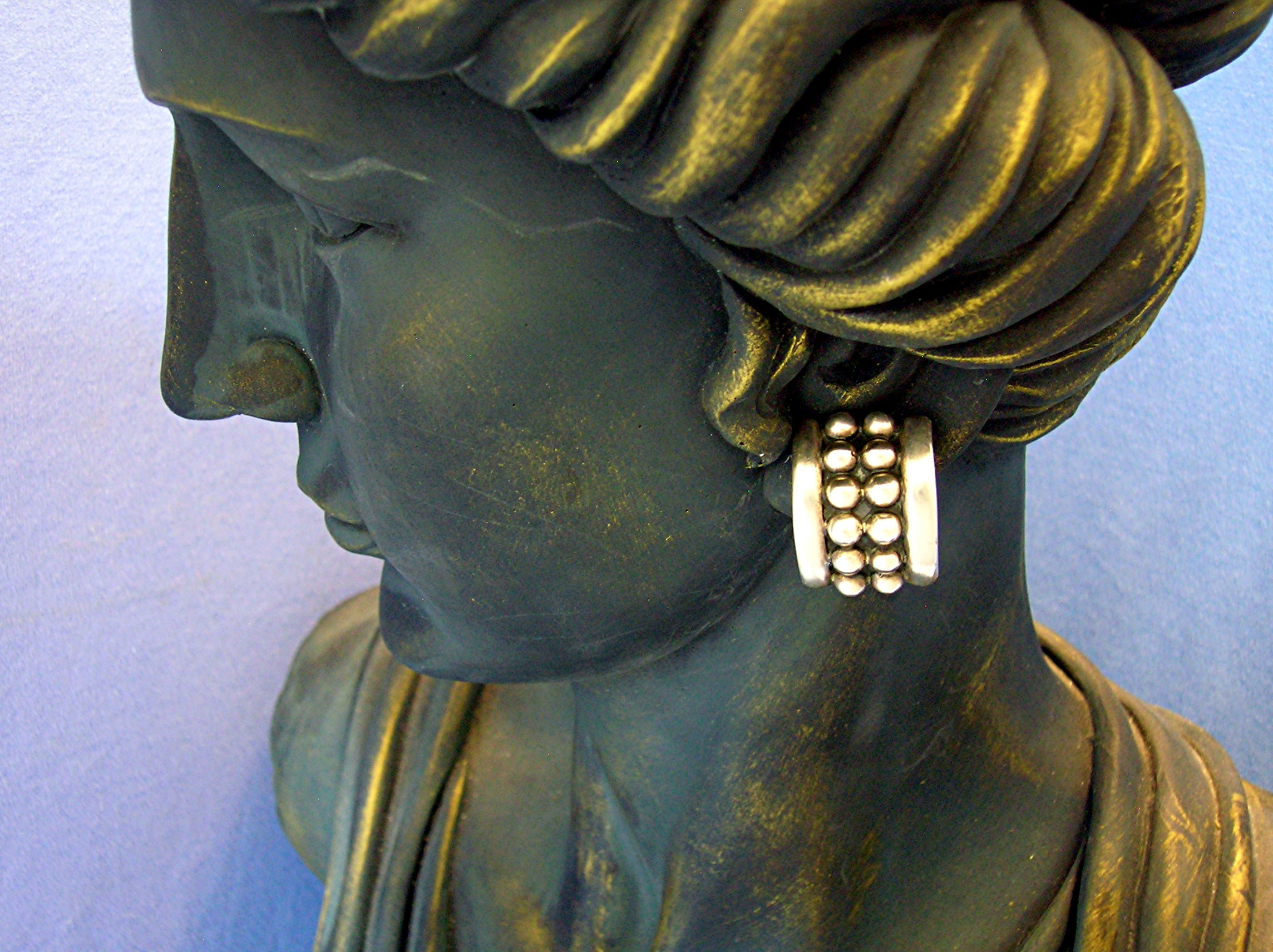 Sterling Silver Clip Earrings 12 Raised Balls