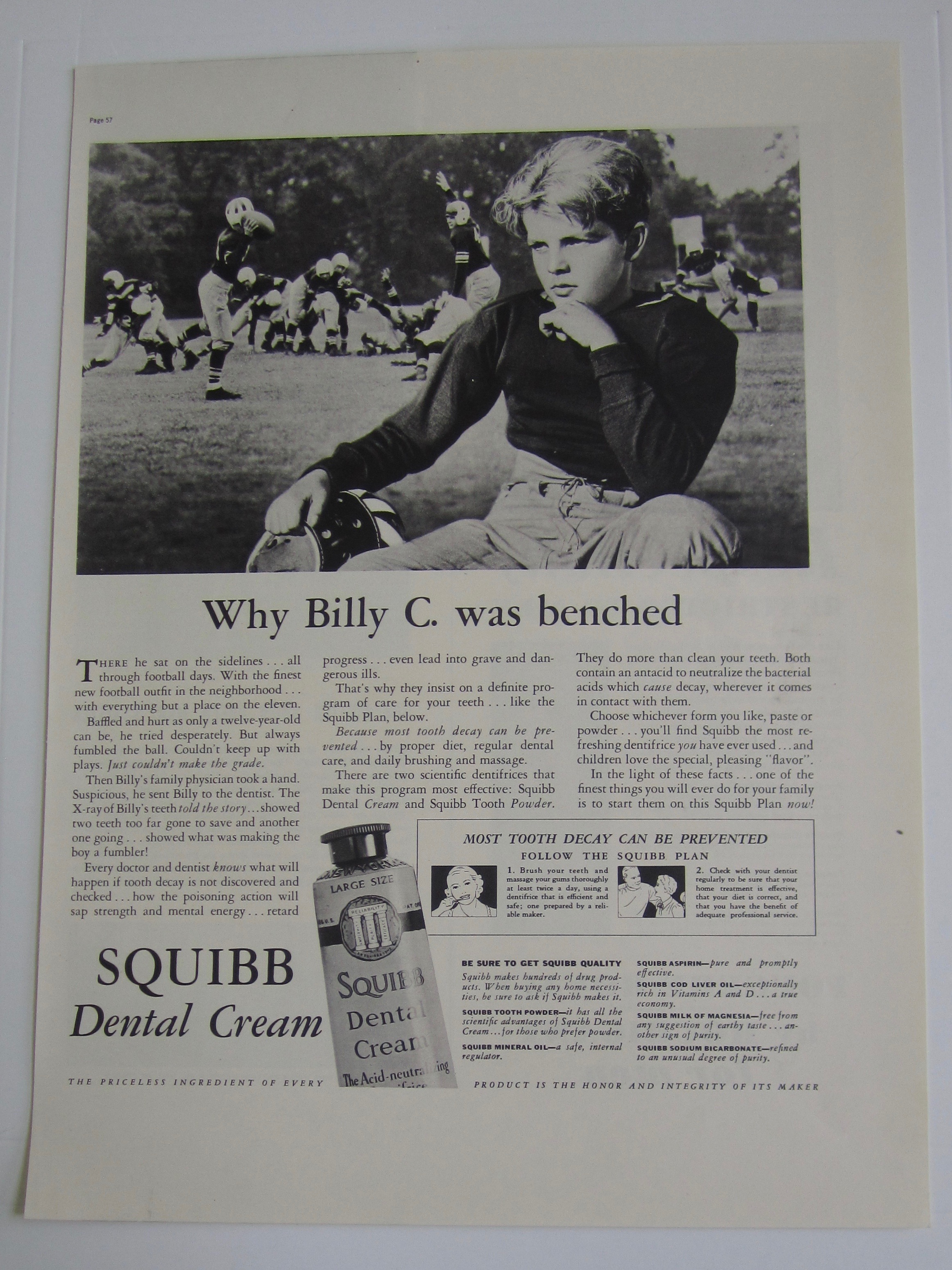 1937 Squibb Dental Cream with Billy C. Was Benched