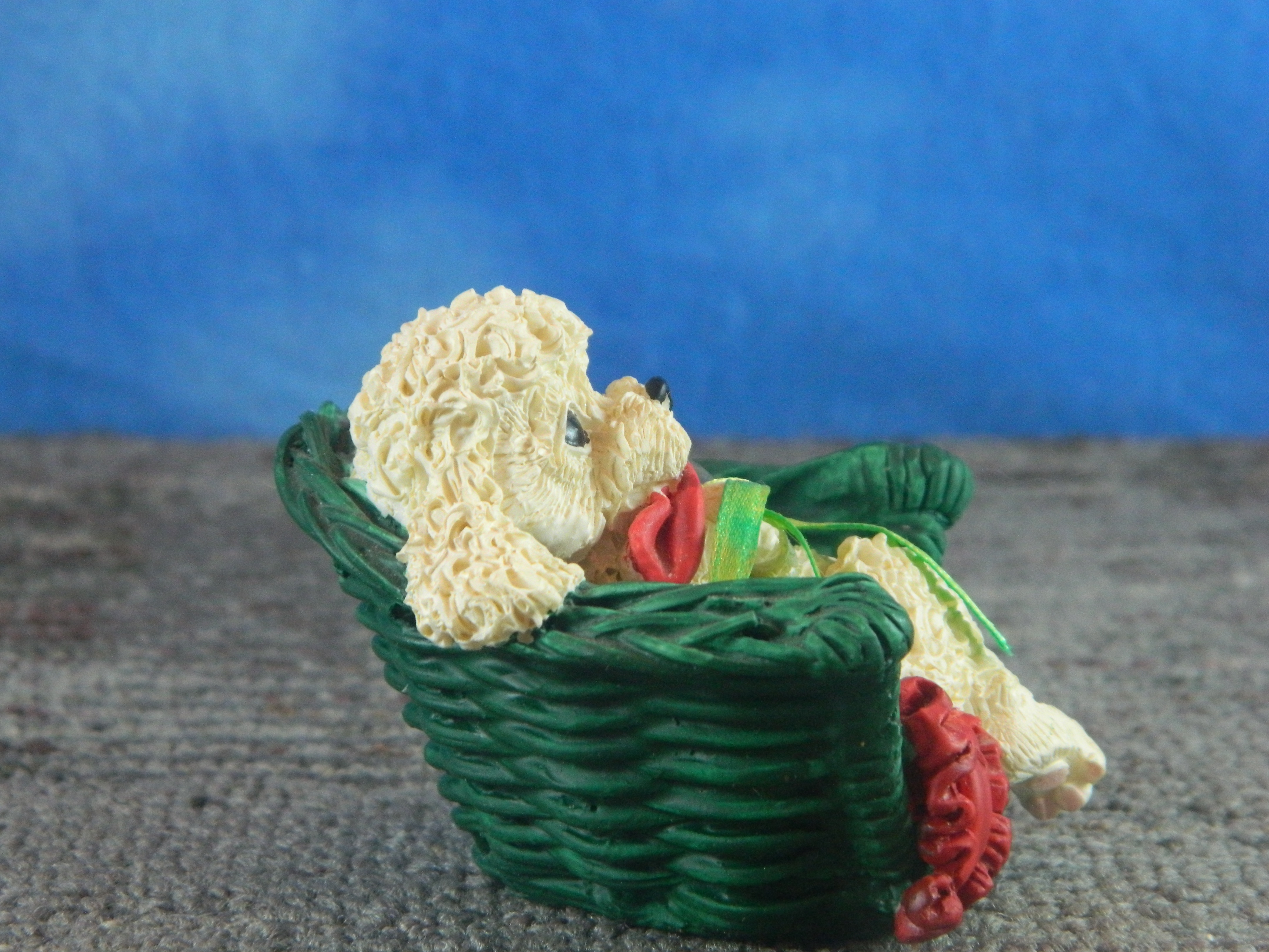 Enesco Poodle is a Green Basket