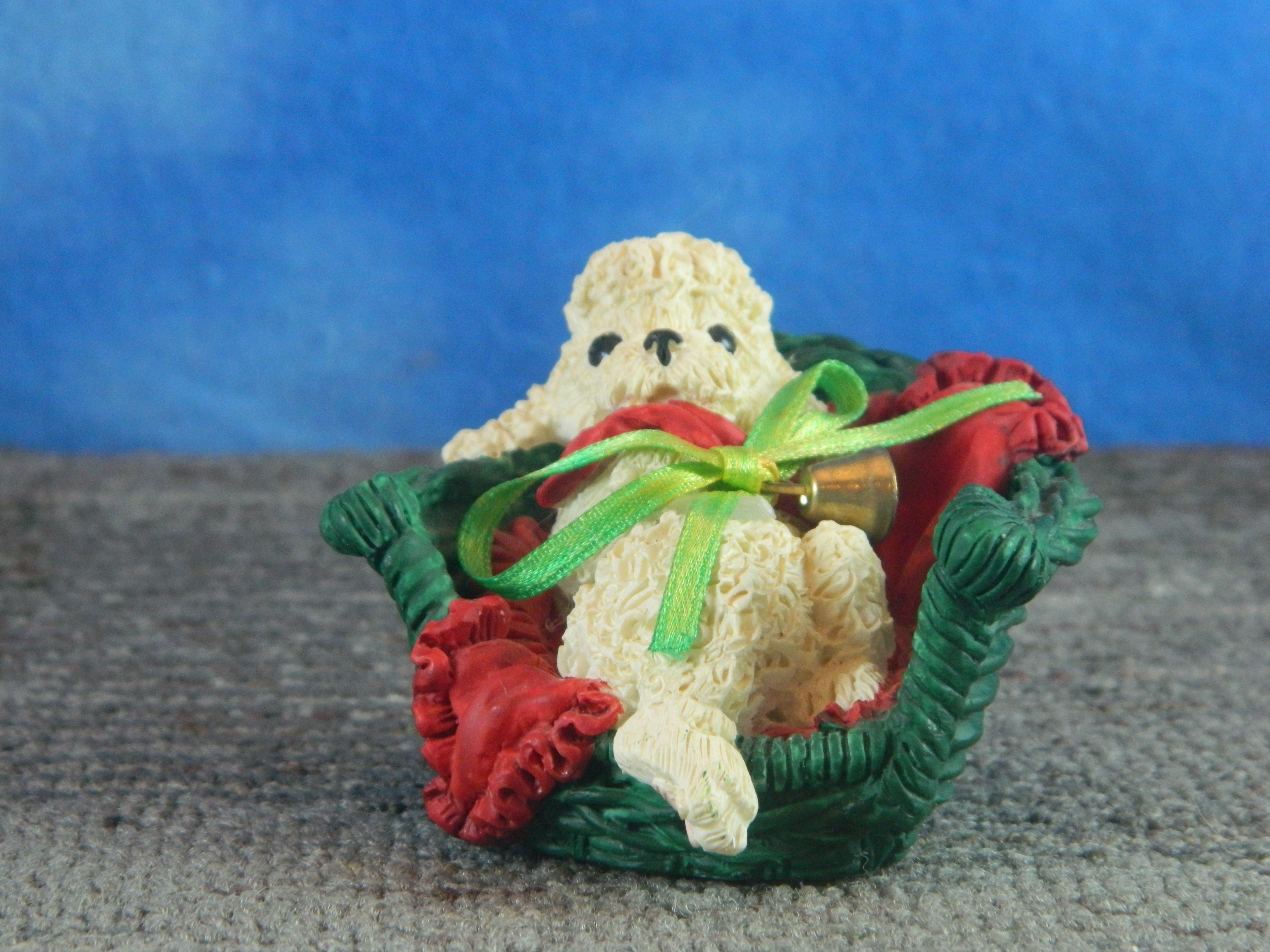 Enesco Poodle is a Green Basket