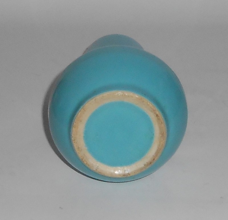 VINTAGE Bauer Pottery Hi-Fire Gloss Turquoise #214 Vase