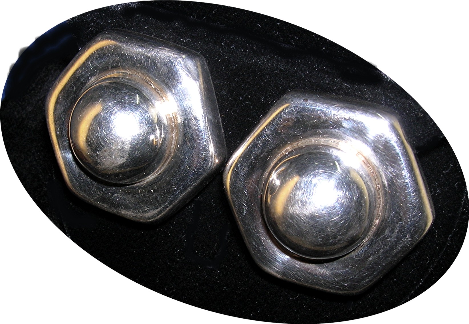 Taxco Mexico Sterling Silver  Clip Earrings