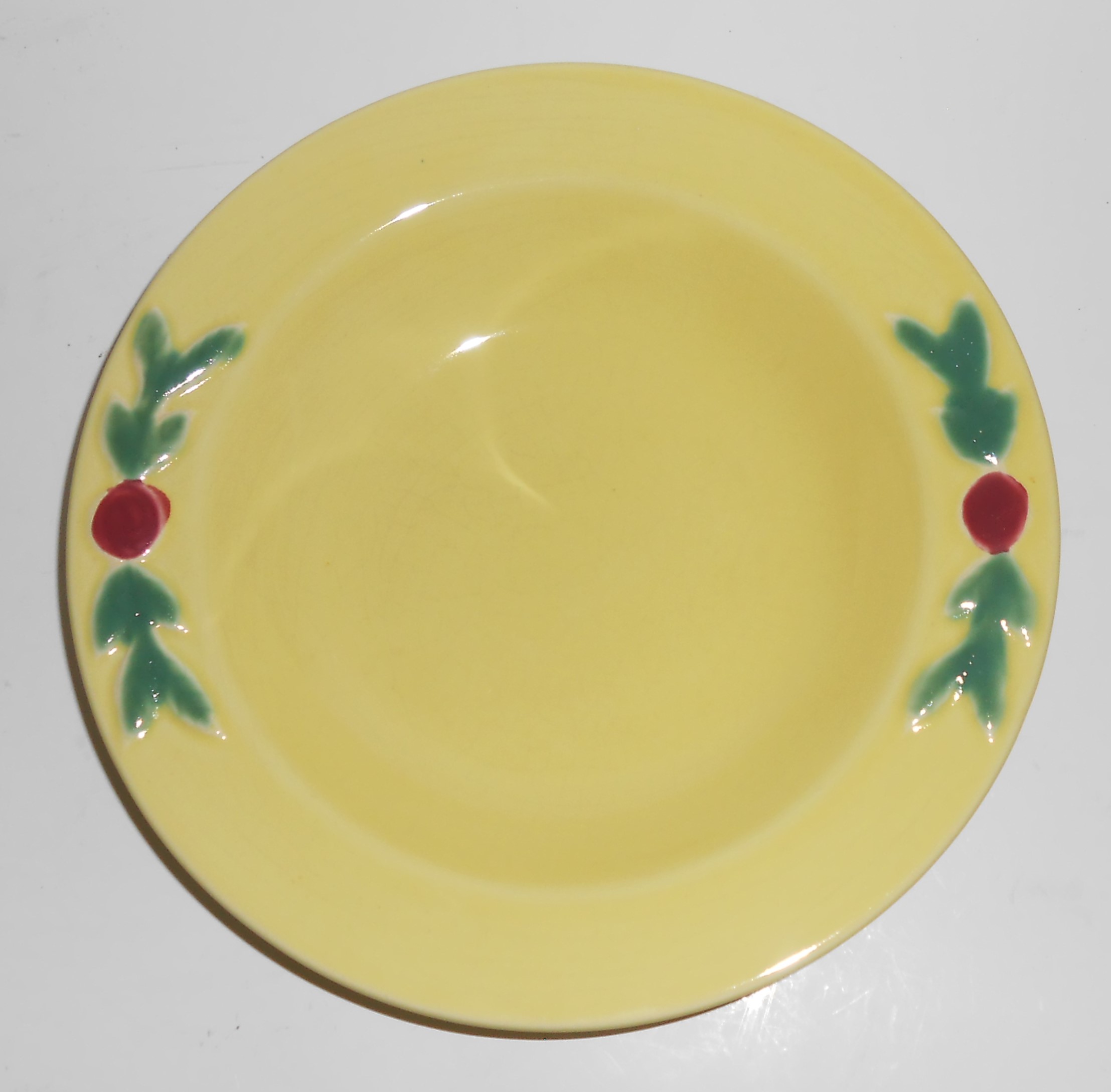 Coors Pottery Rosebud Yellow Rimmed Soup Bowl #3