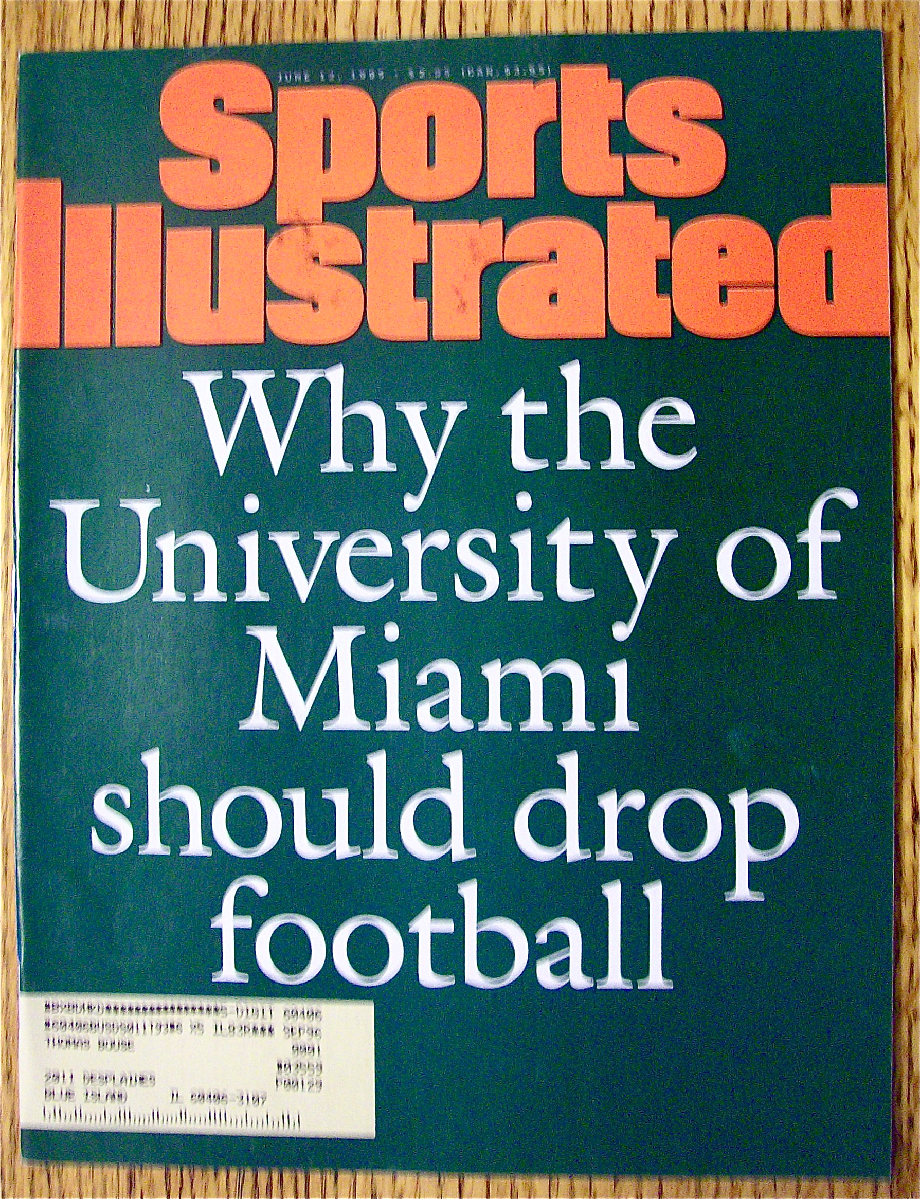 Sports Illustrated Magazine June 12, 1995 Miami U.