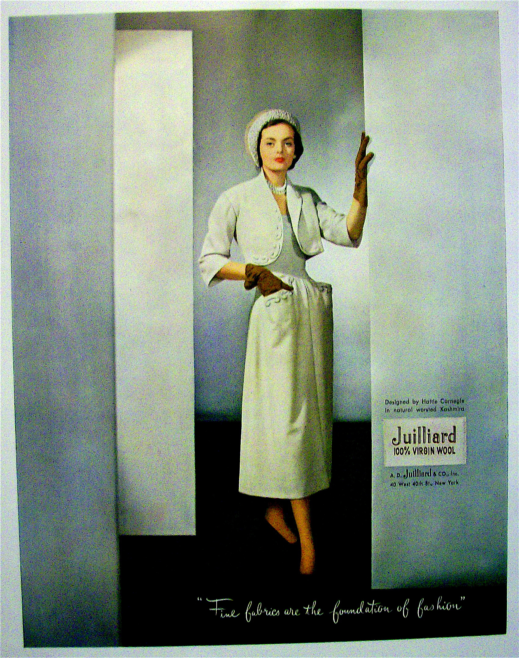 1948 Juilliard Wool w/ Woman in Carnegie Design