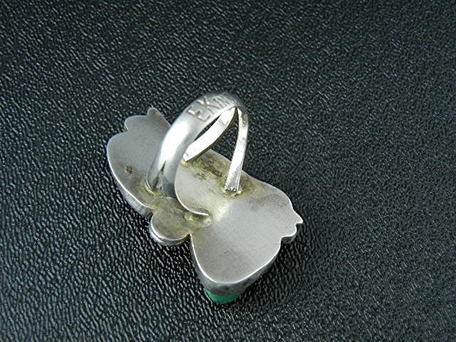 Native American Zuni Sterling Silver Coral MOP Ring