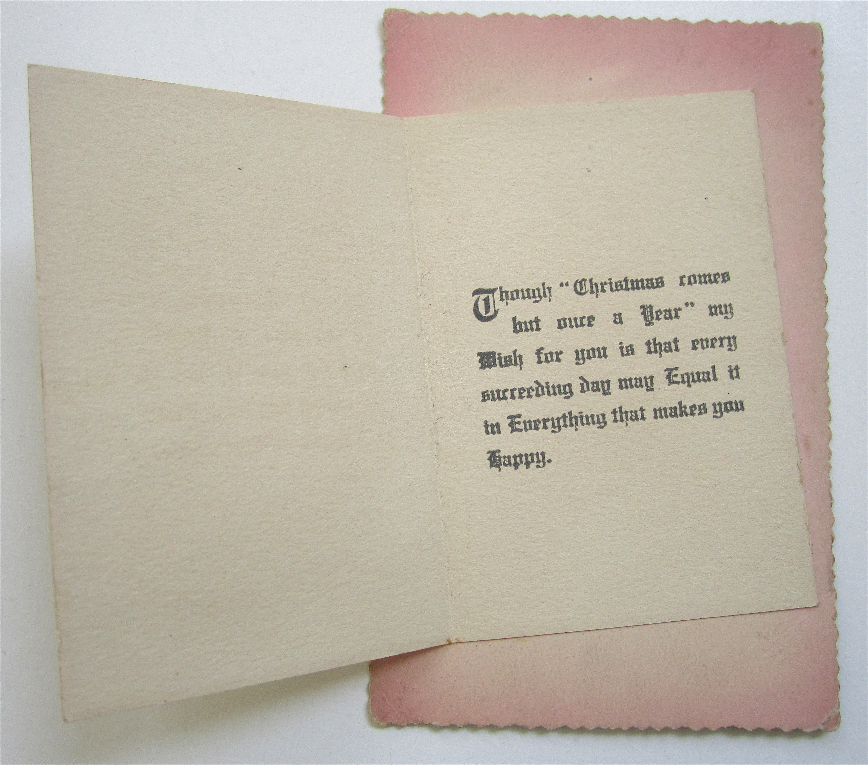 Christmas Postcard With Pink Flowers