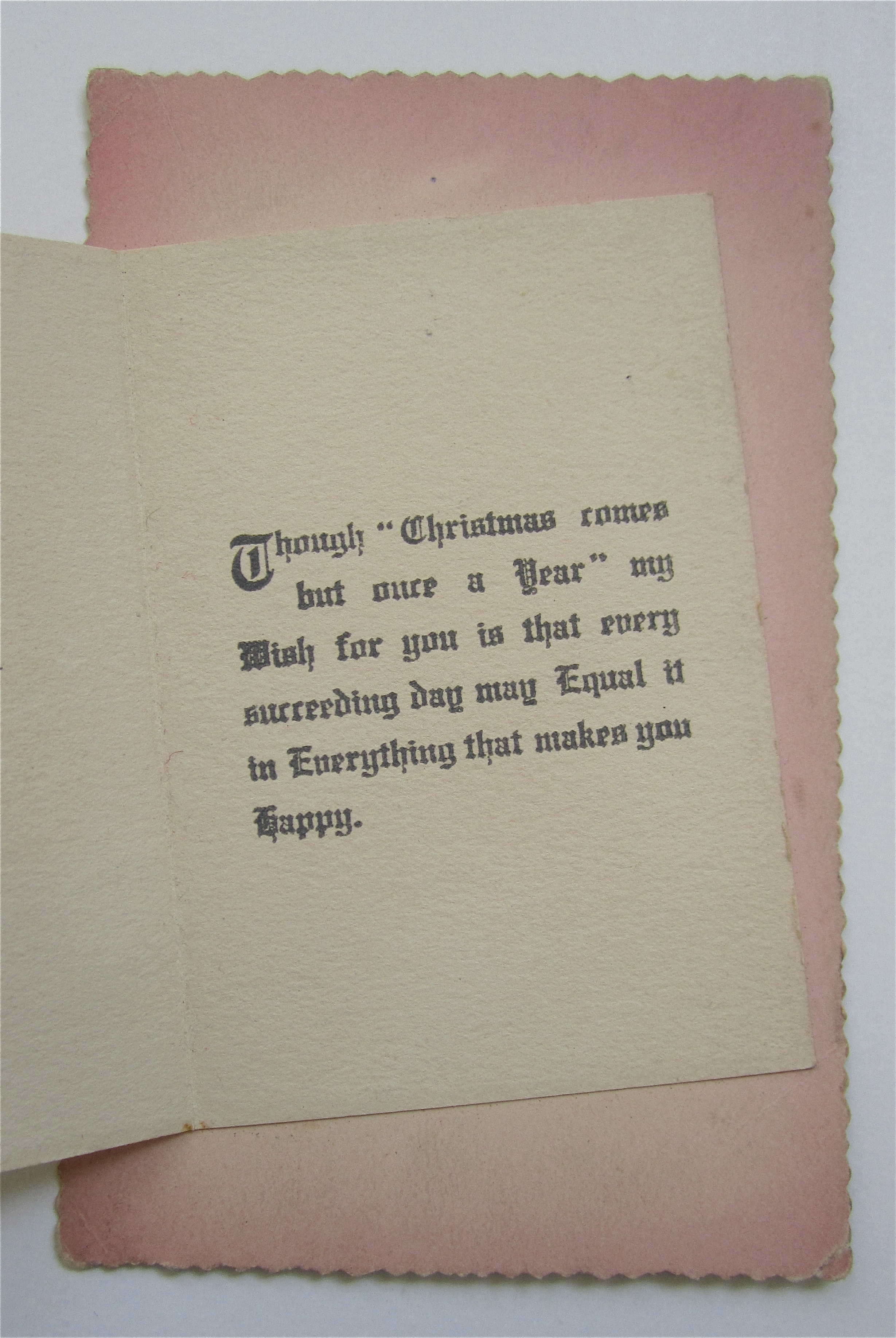Christmas Postcard With Pink Flowers