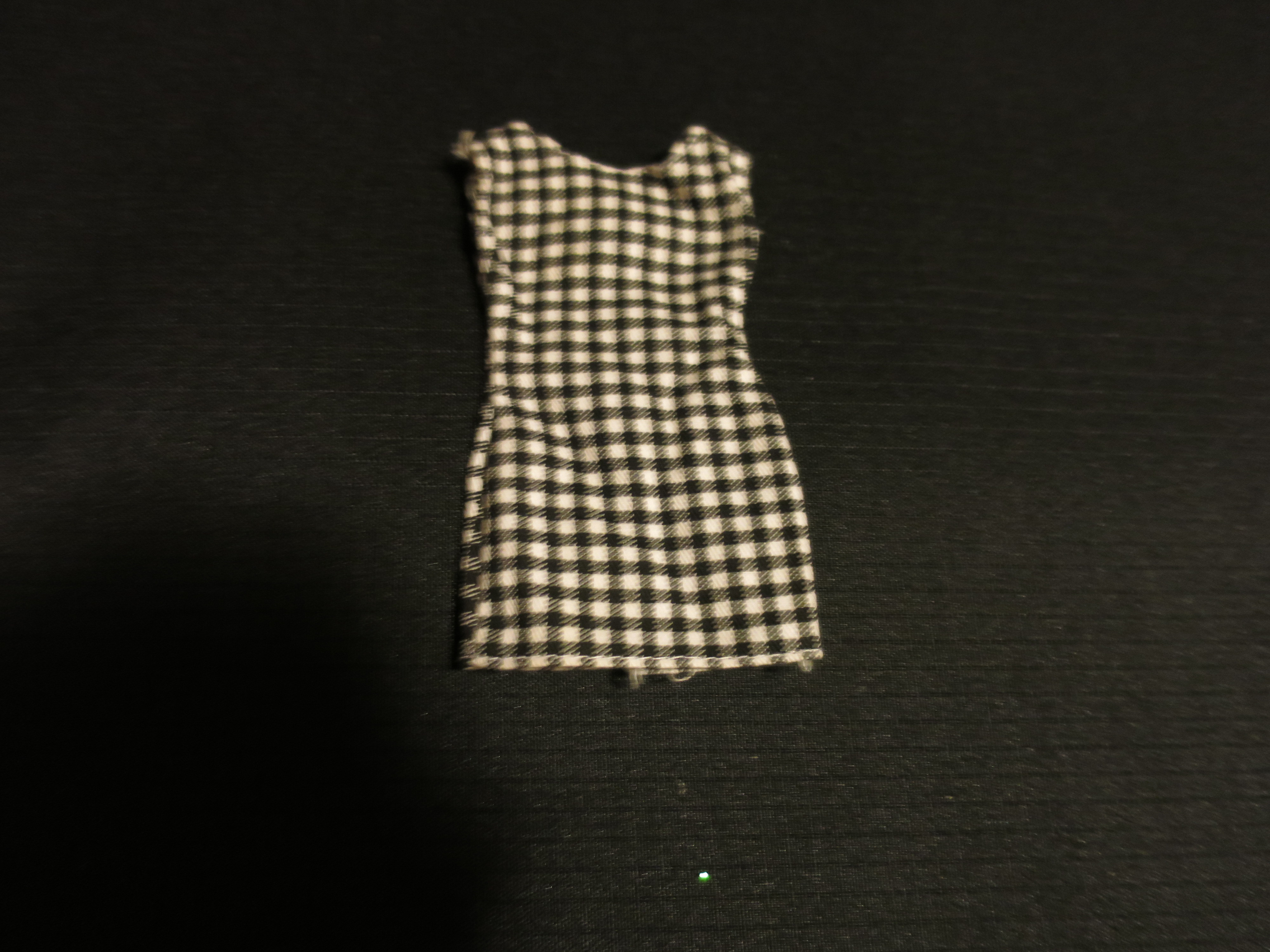 Vintage Mattel Barbie sheath dress black white checkered tagged