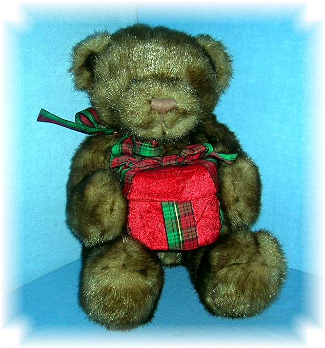 16 Inch Brown Gund Bear With Gift Red Box...