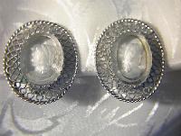 WHITING & DAVIS Filigree Cameo Earrings.