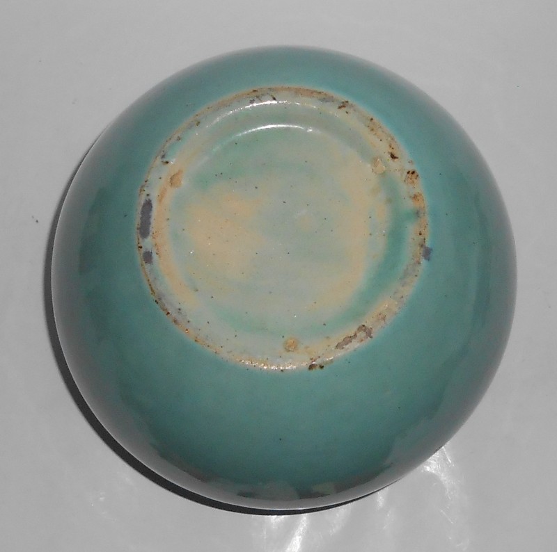 VINTAGE Zanesville Stoneware Art Pottery #B-17 Seacrest Green Twin Handle Vase