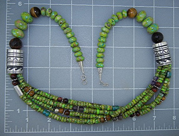 Navajo Tommy & Rose Singer Sterling Silver Gaspeite Nec