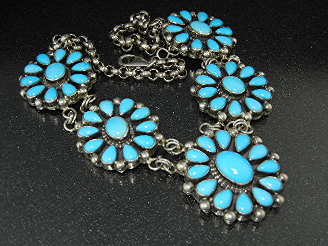 Navajo Sleeping Beauty Turquoise Sterling Silver Paul L