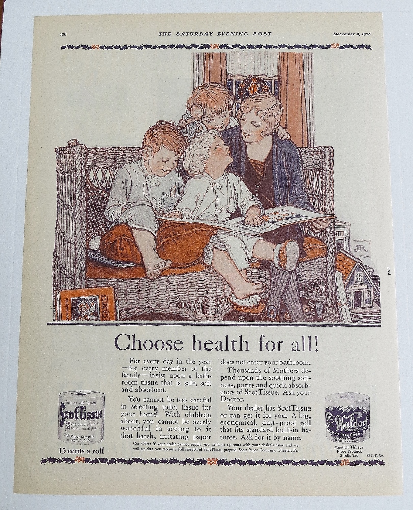 1926 Scottissue With Mom Reading To Children