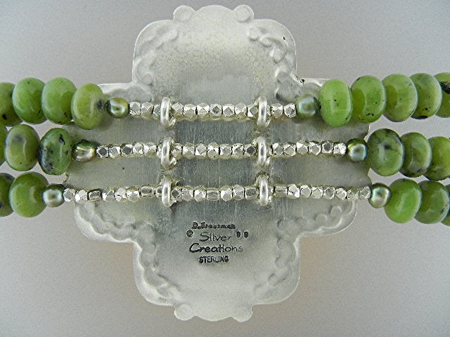 David Troutman Sterling Silver Kingman Turquoise &Jade