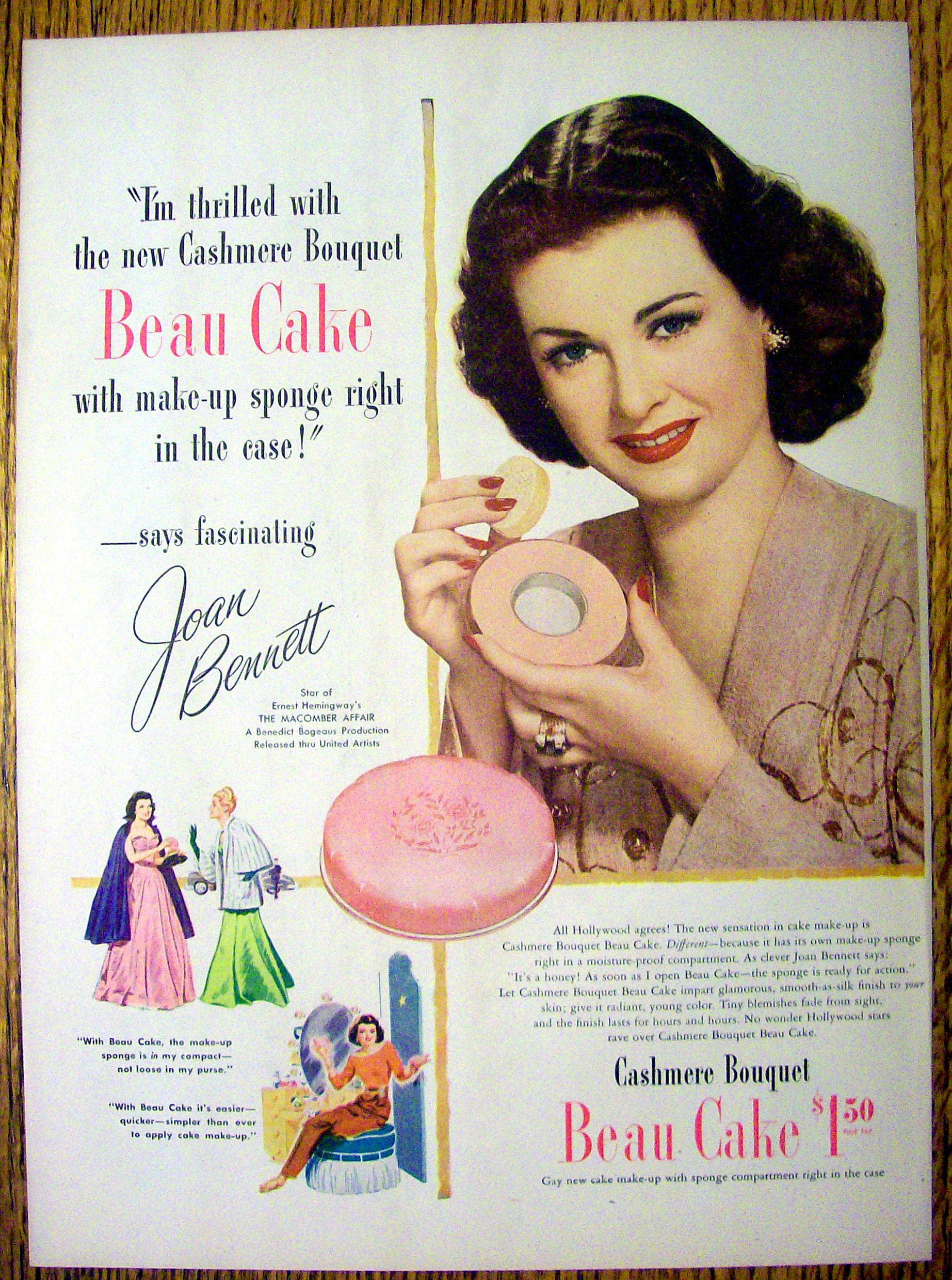 1947 Cashmere Bouquet Beau Cake with Joan Bennett