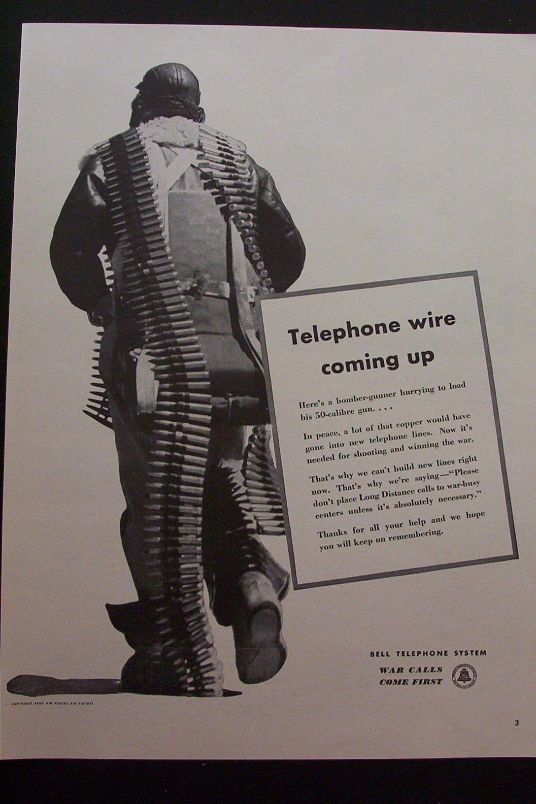 1943 Bell Telephone System with Soldier Walking