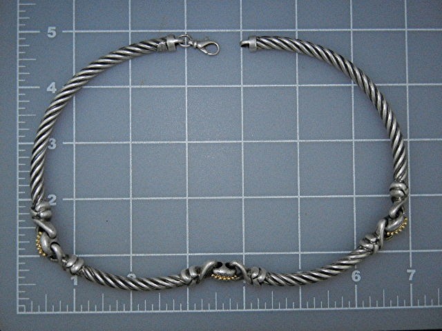 Sterling Silver Flle Menegatti Italy Necklace 14K Gold
