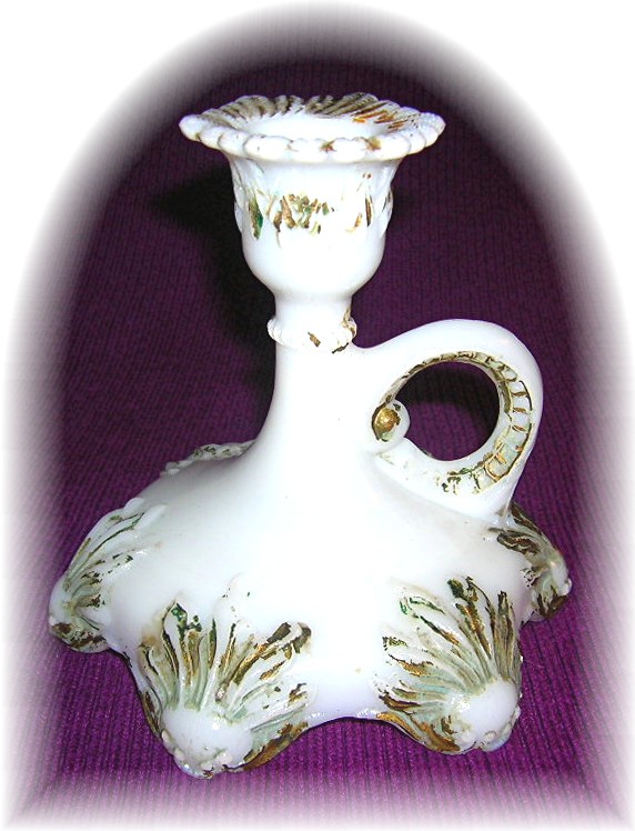 Vintage Victorian Glass Candle Holder