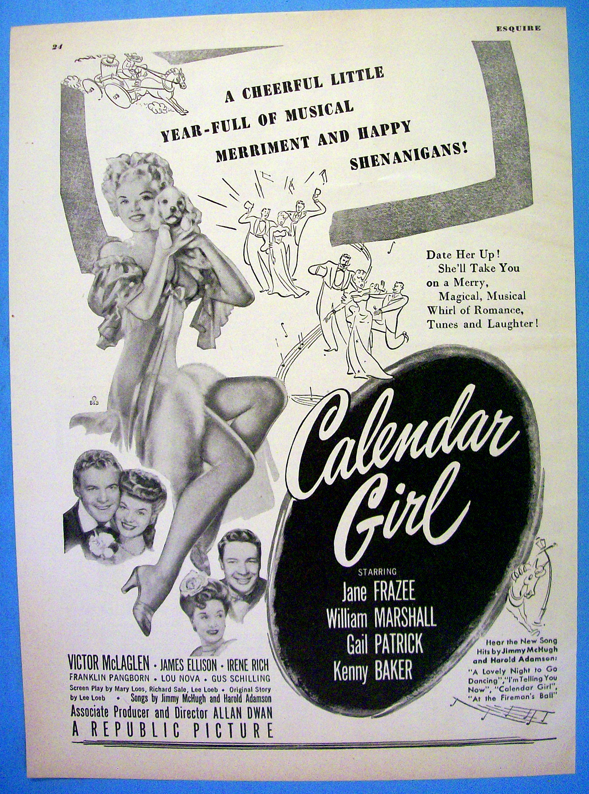 1947 Calendar Girl with Jane Frazee and Kenny Baker