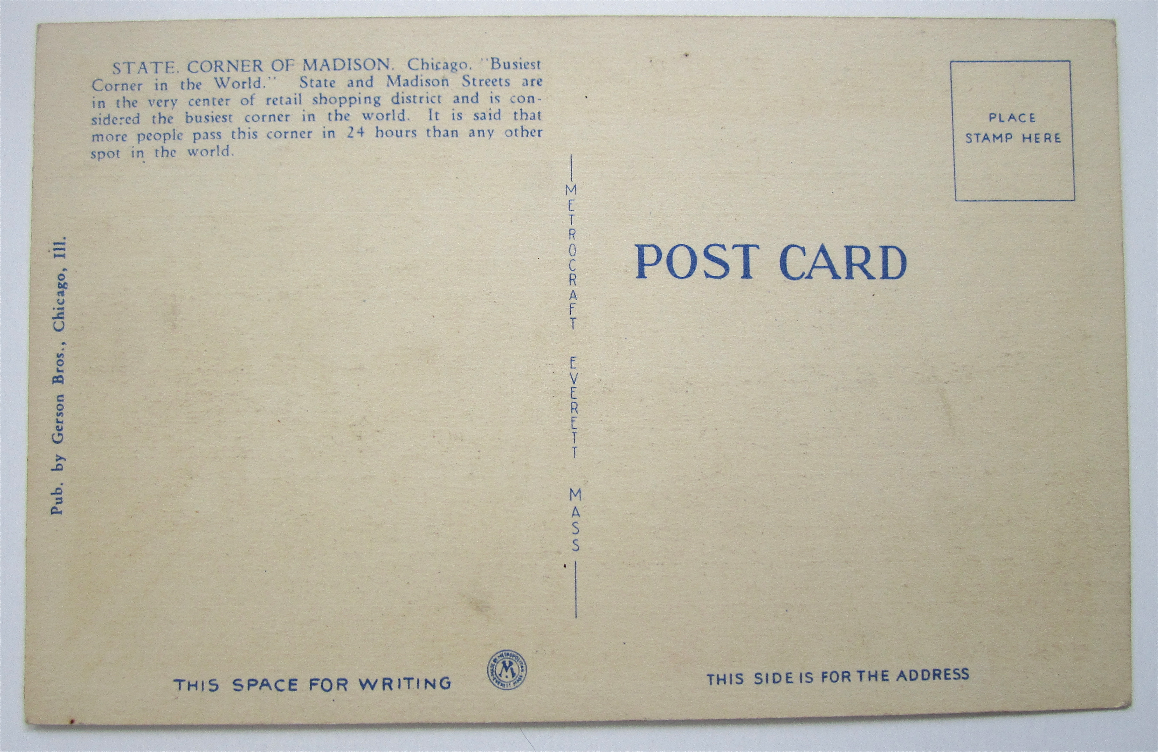 State And Madison St. Postcard (Chicago)