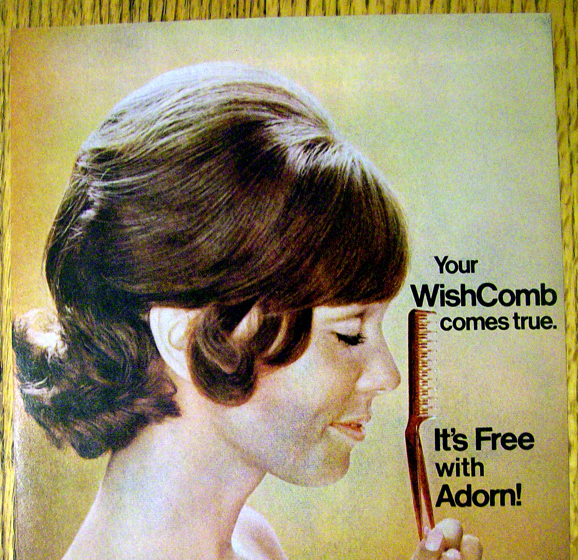 1972 Adorn Hair Spray with Side View Of Woman