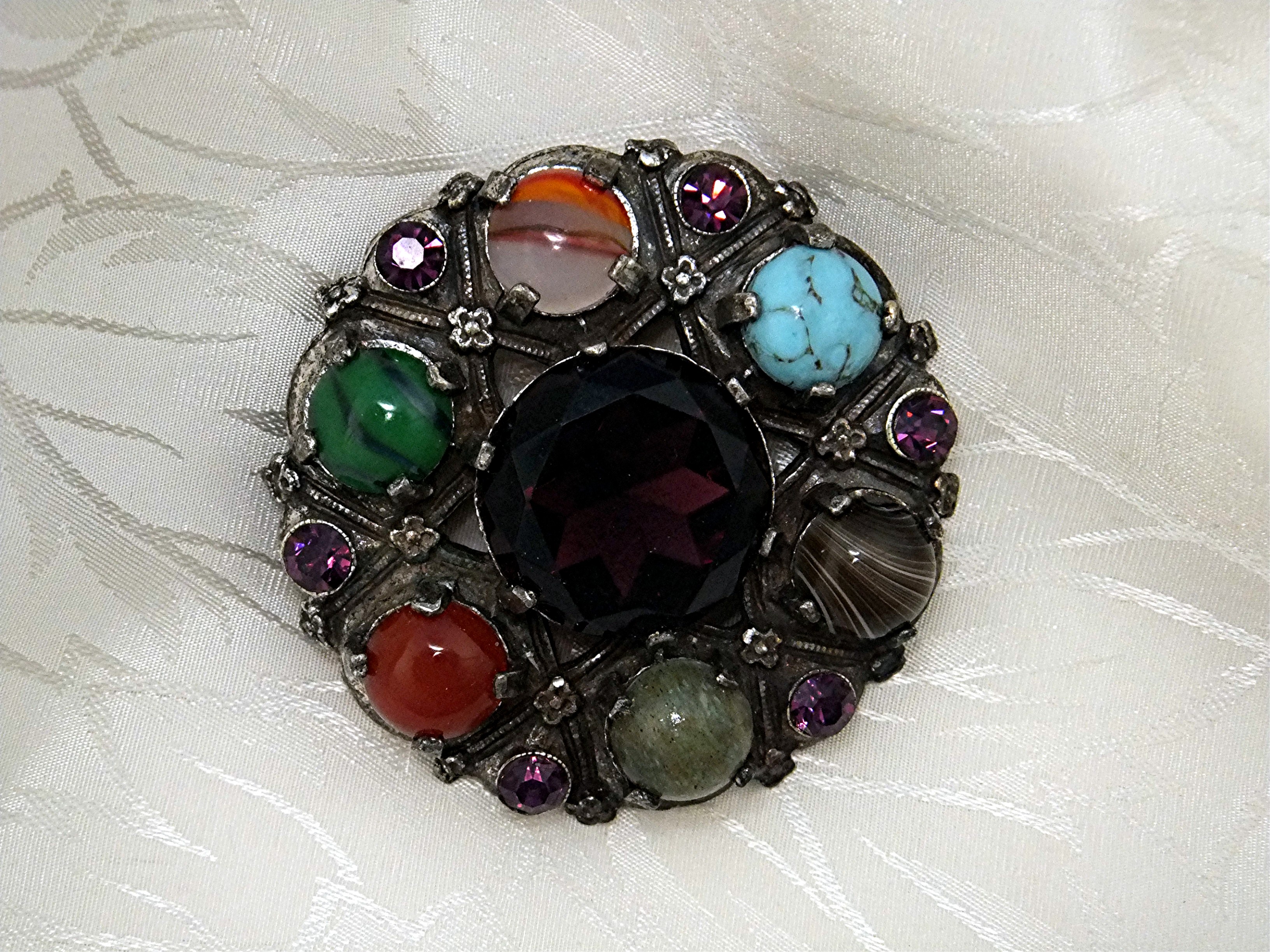 Brooch MIRACLE Amethyst  Multi Stone