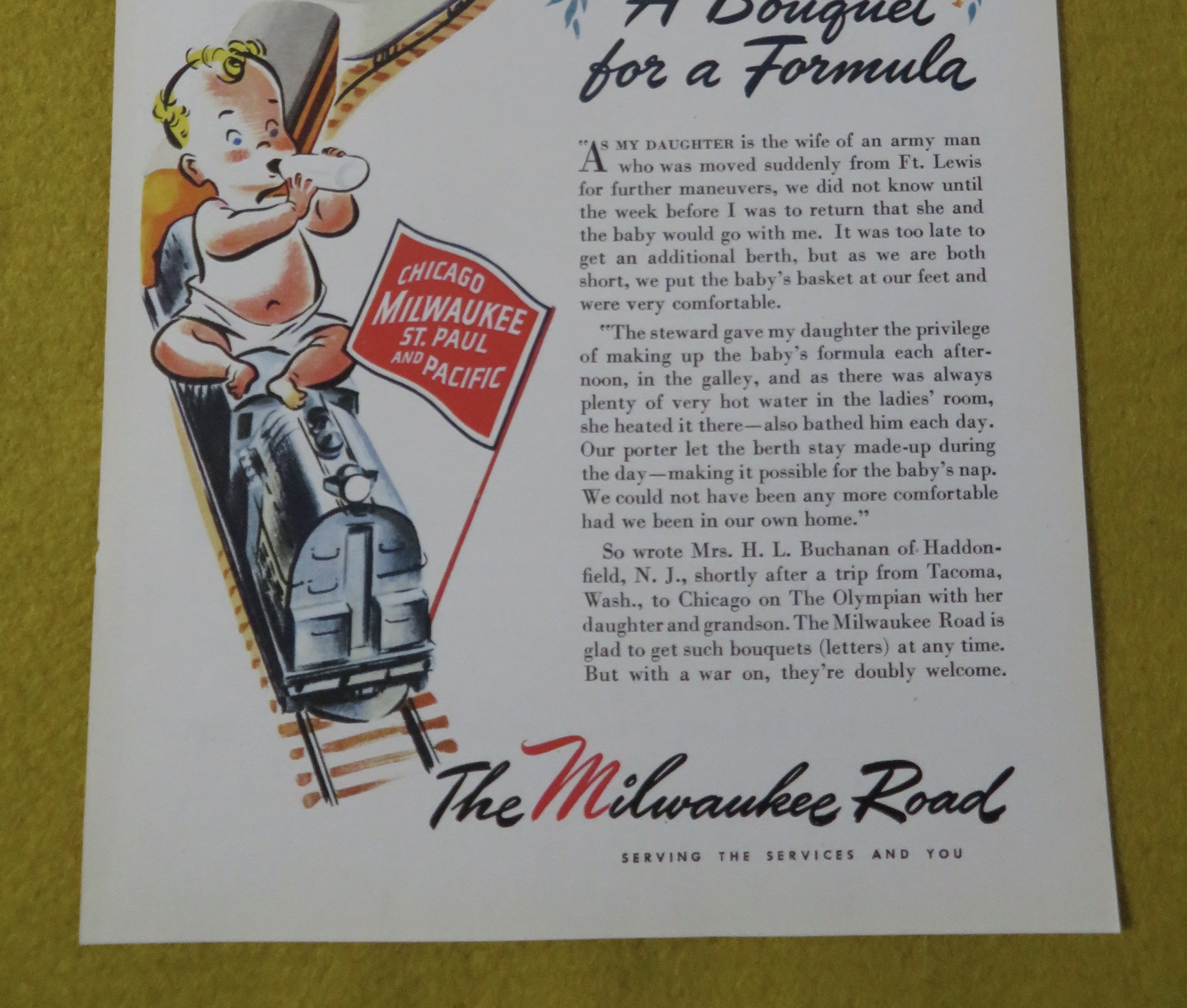 1945 The Milwaukee Road with Babies On A Train
