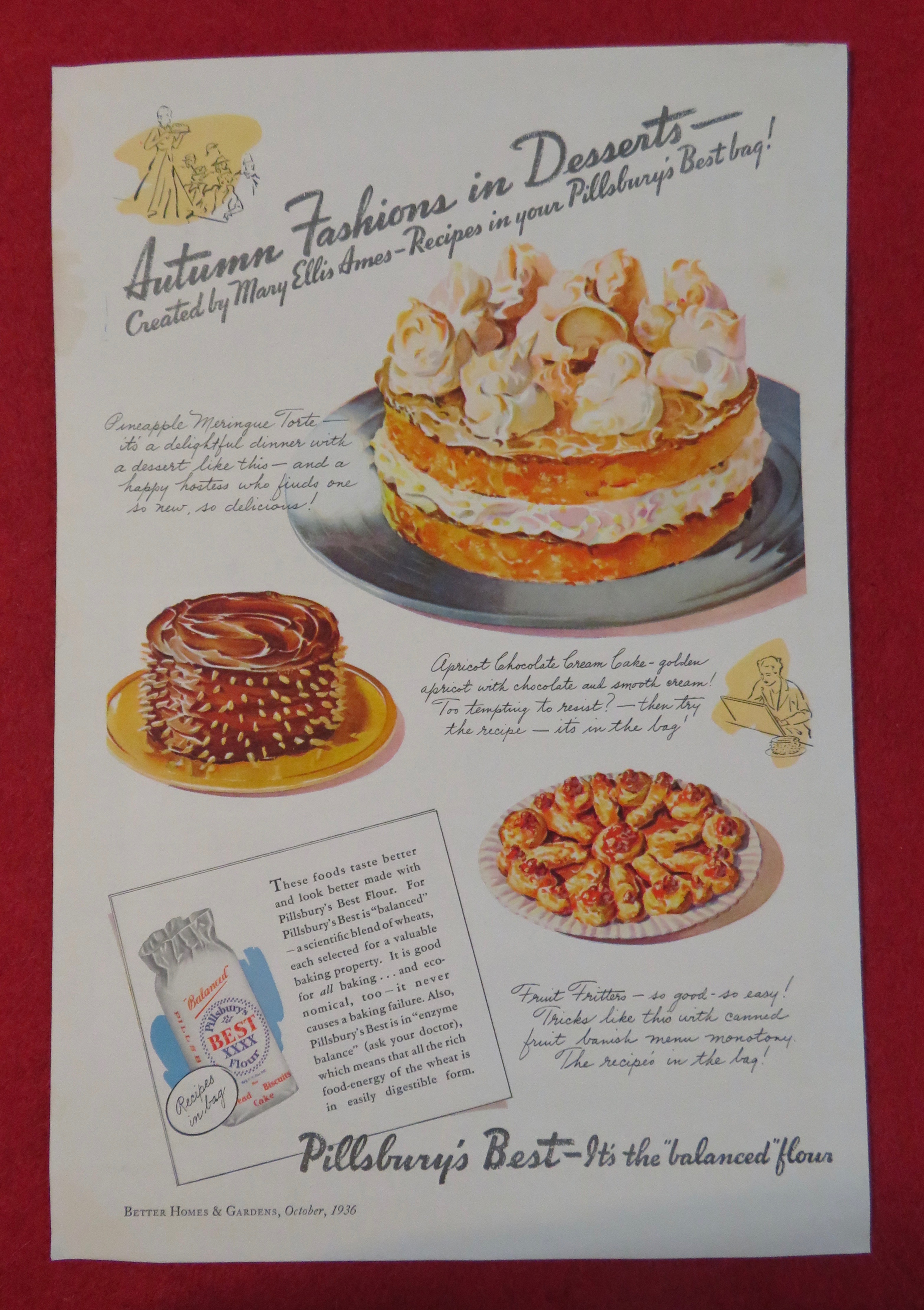 1936 Pillsbury's Best Flour with Autumn Fashions