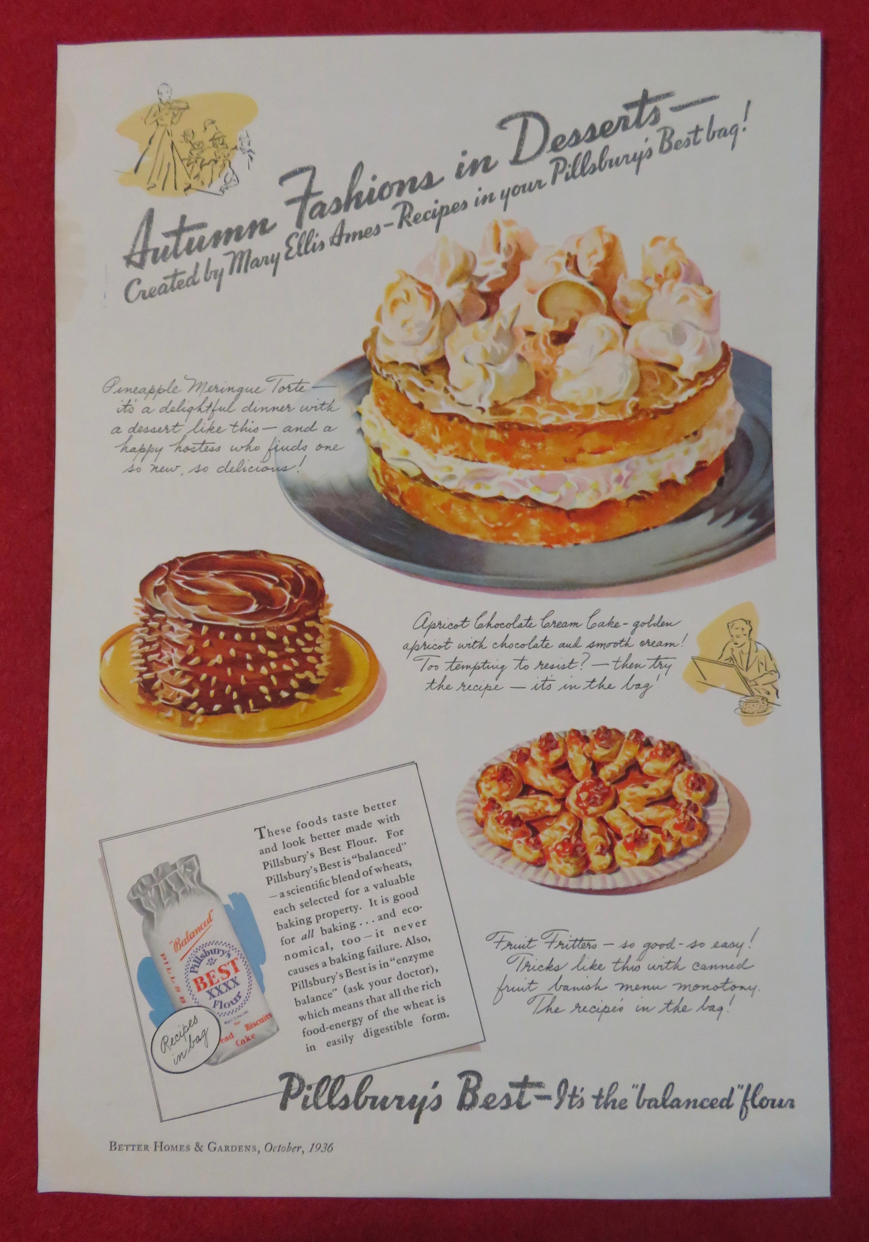 1936 Pillsbury's Best Flour with Autumn Fashions