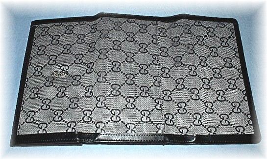 GUCCI Blue Check Book Wallet Italy Pre Owned