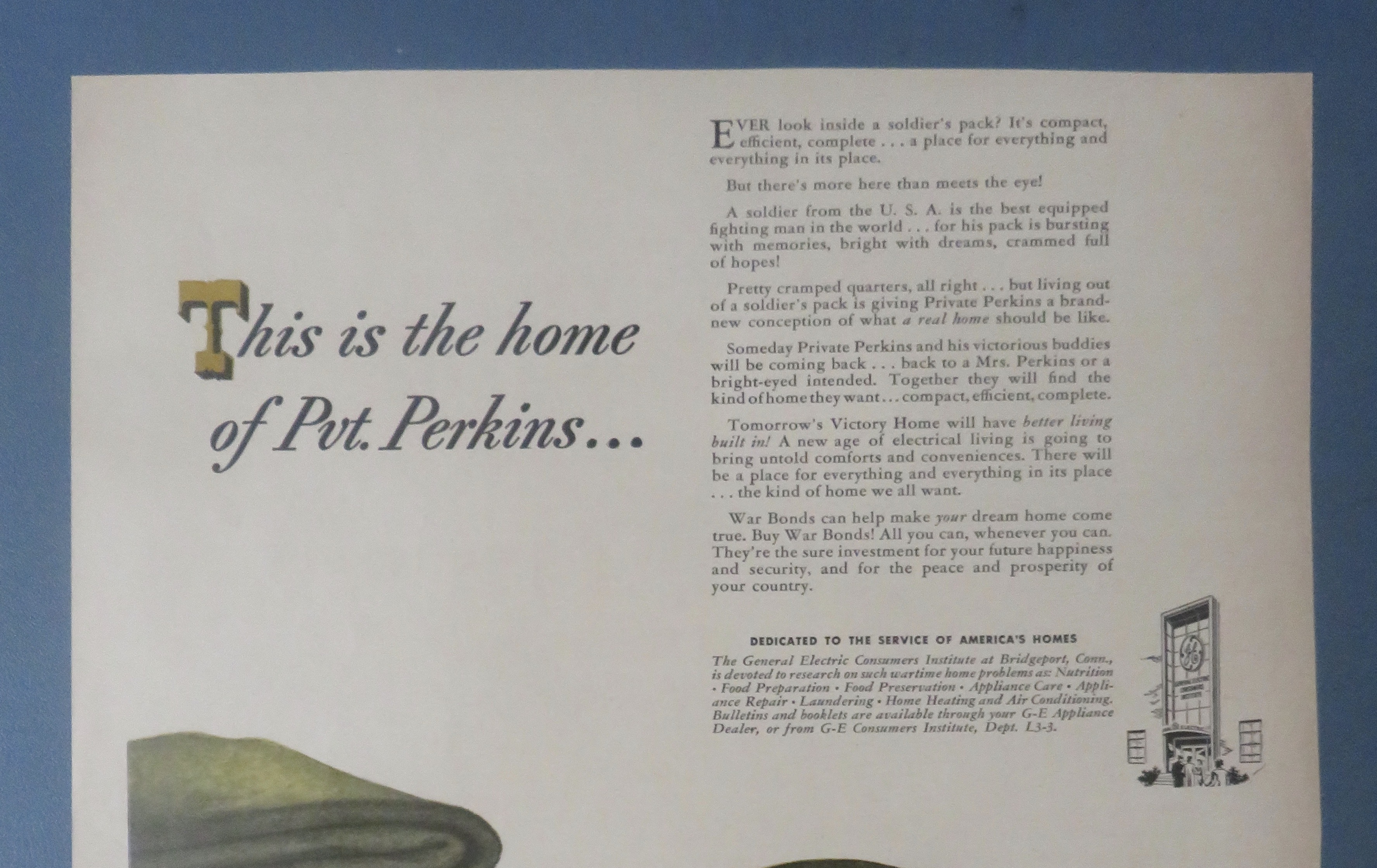 1940's General Electric  w/Soldier's Stuff