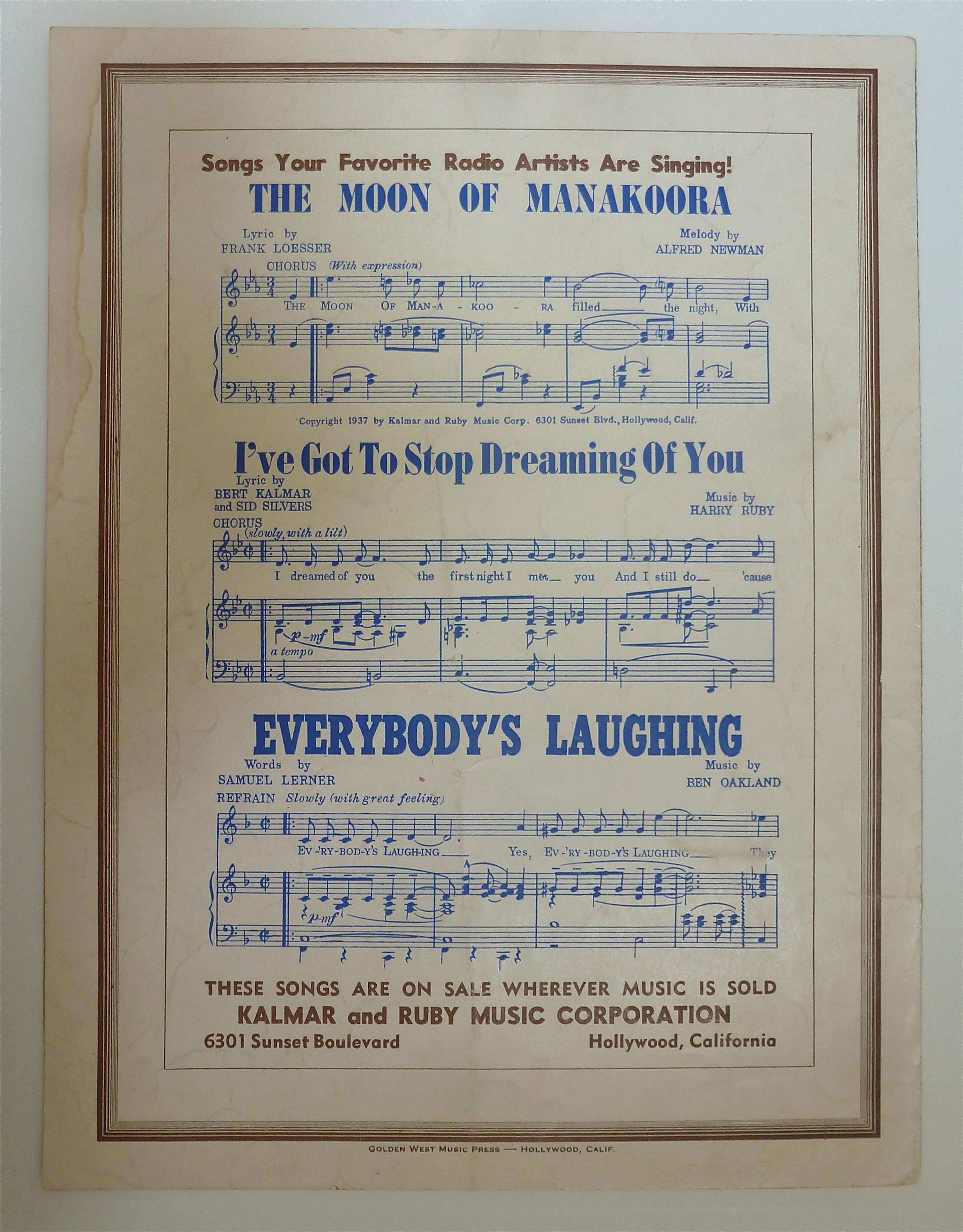 Sheet Music 1939 Ain't Cha Comin' Out?