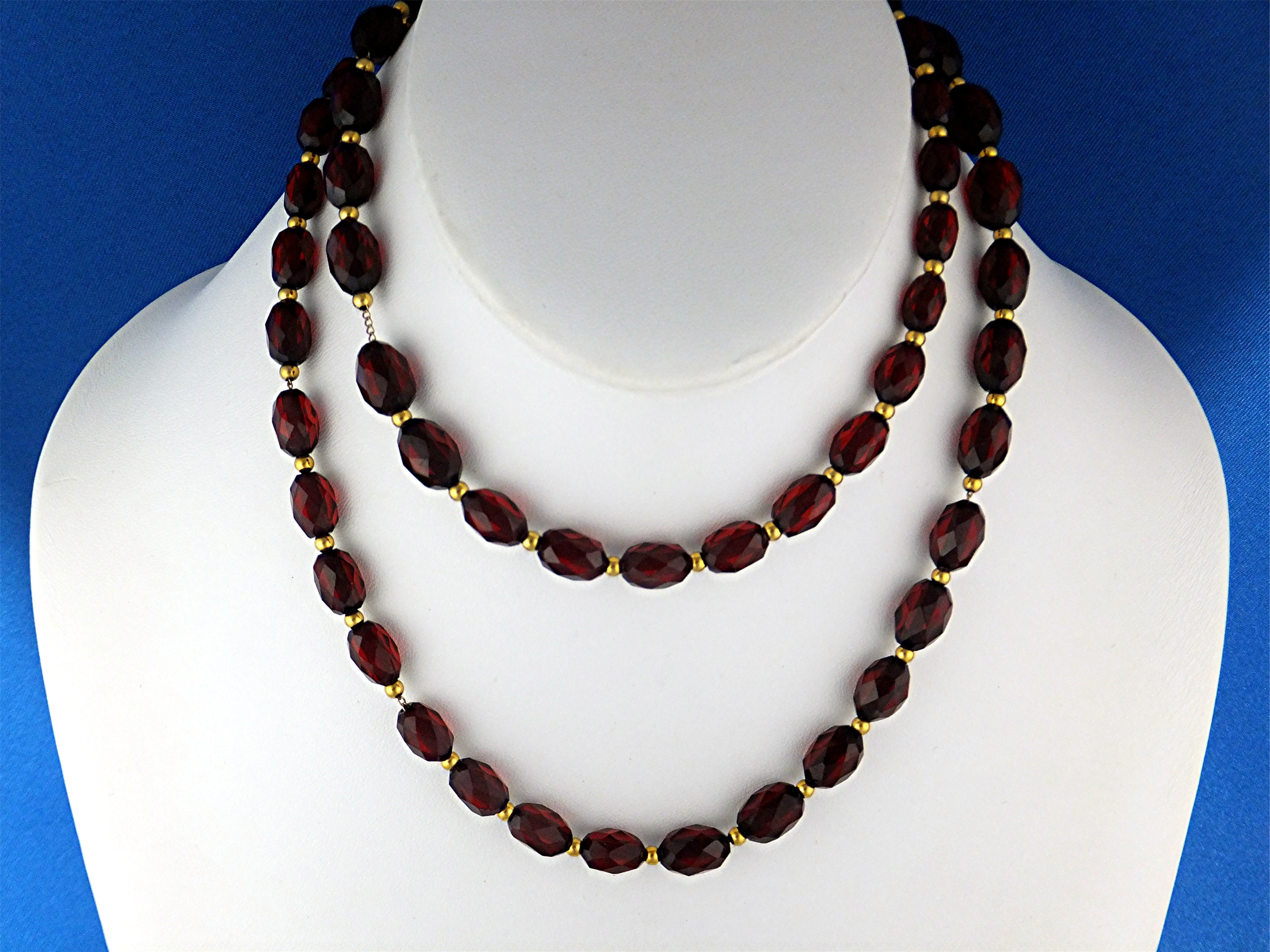 Cherry Amber12K Gold Fill Beads Necklace  30 inch
