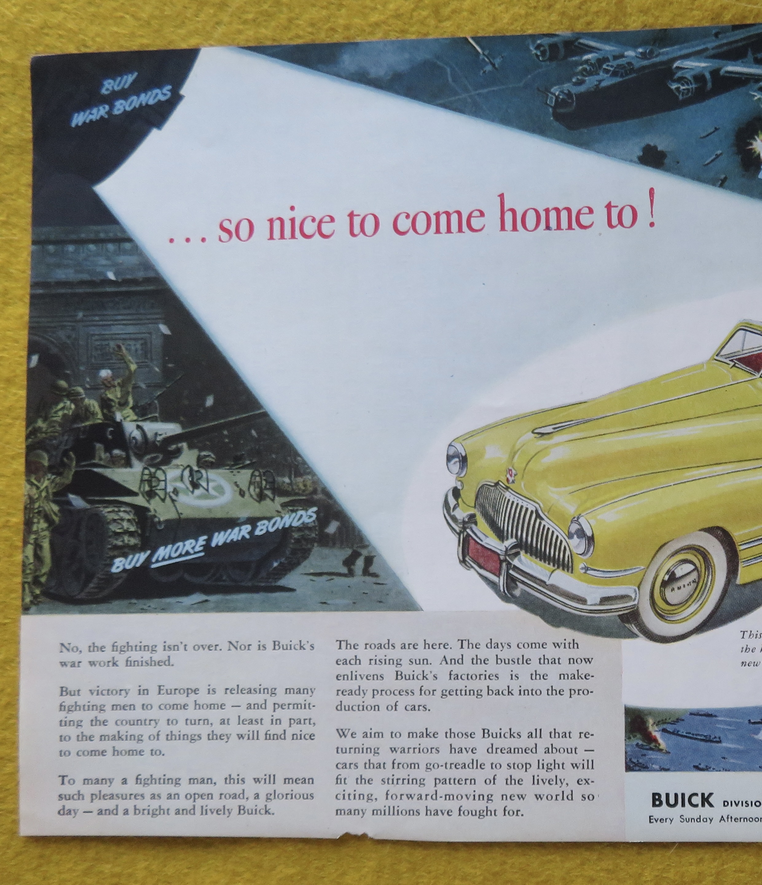 1945 Buick Automobile with Yellow Convertible Buick