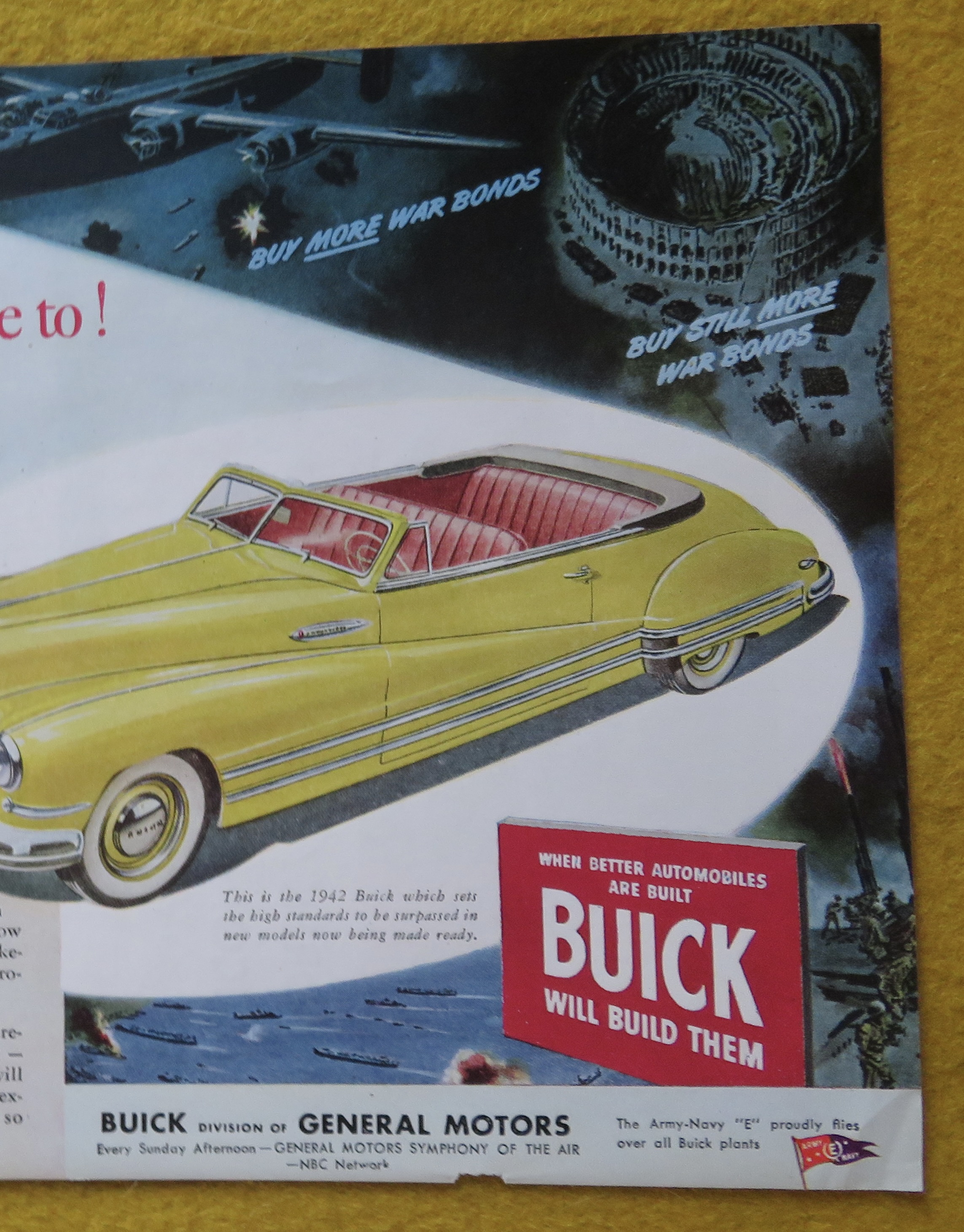 1945 Buick Automobile with Yellow Convertible Buick