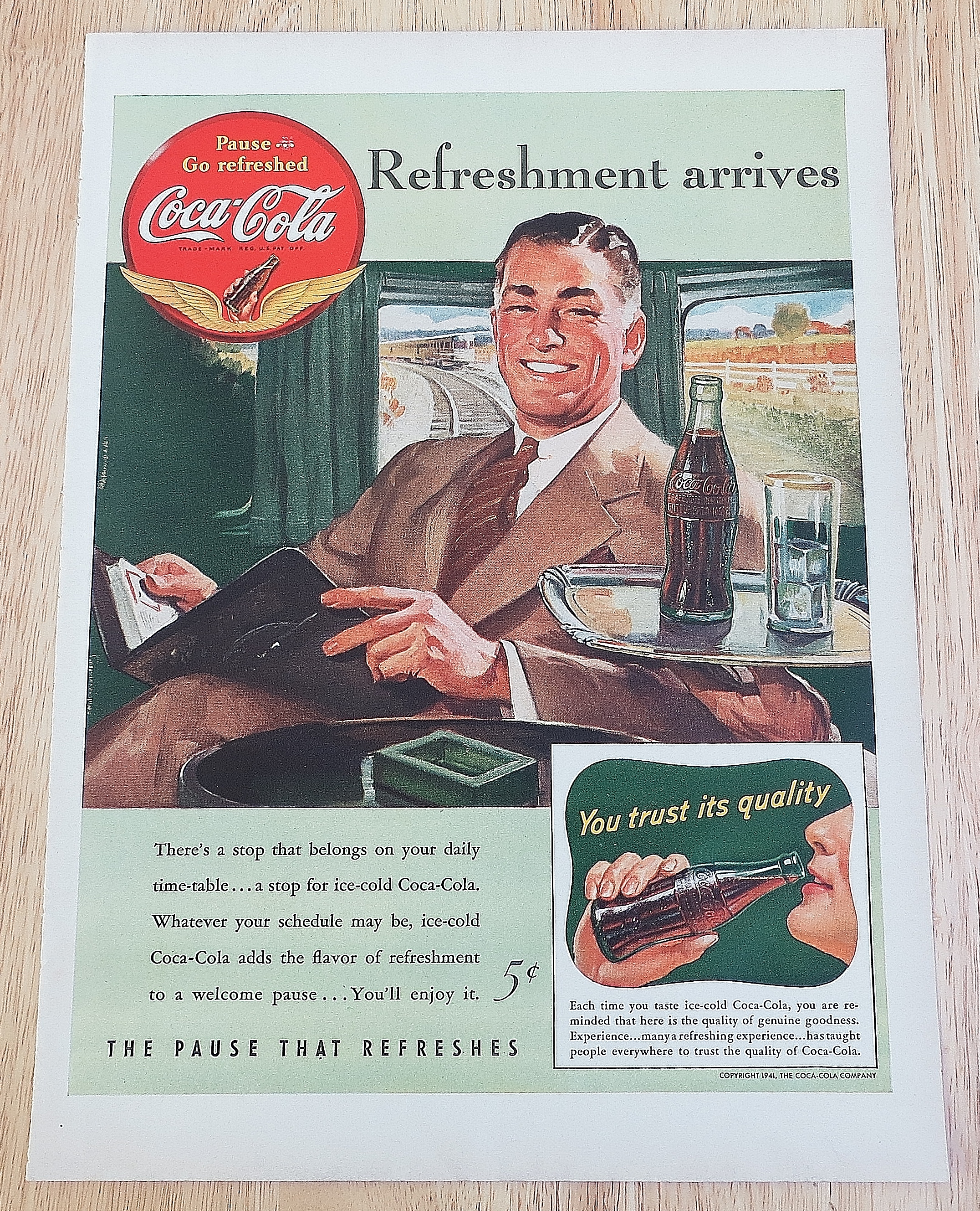 1941 Coca Cola With Man On A Train