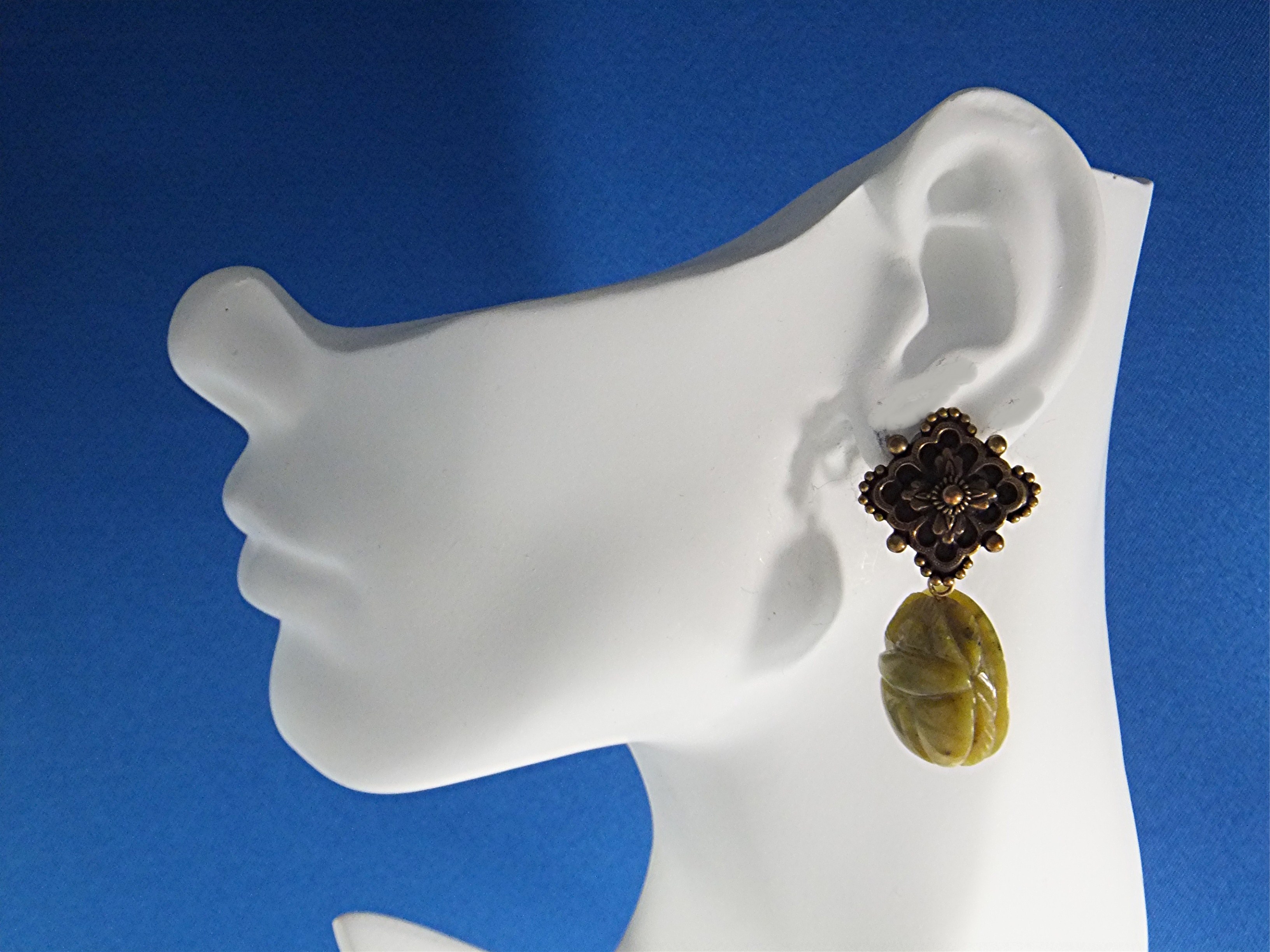 Earrings 14K GF Green Scarob Dangle STEPHEN DWEK