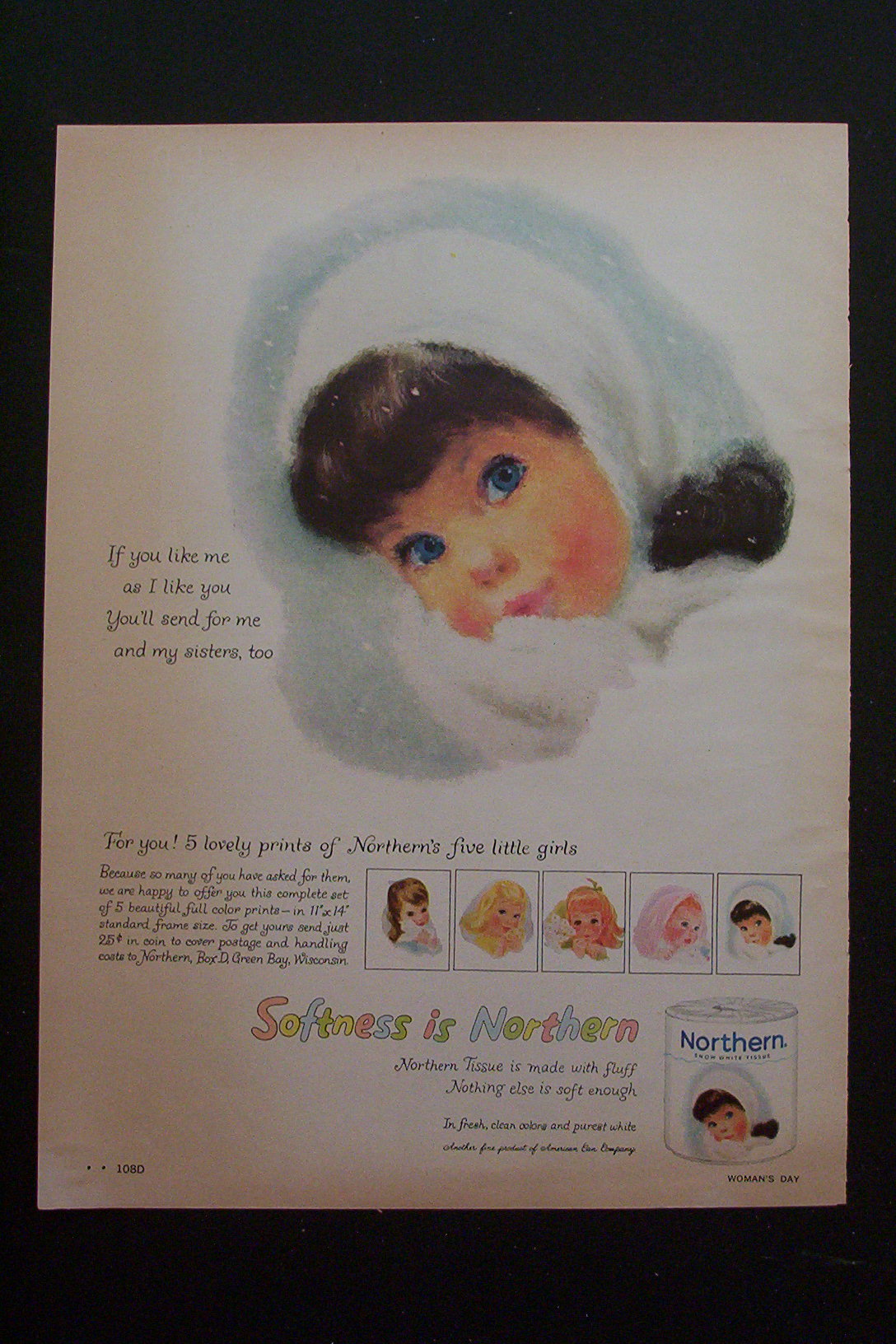 1959 Northern Tissue with Little Brown Haired Girl