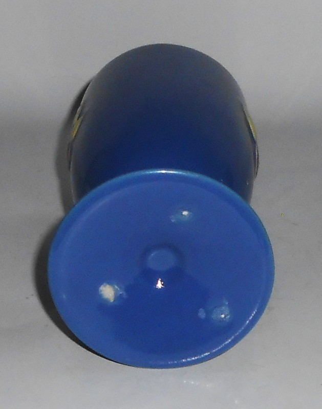 VINTAGE Coors Pottery Rosebud Rare BLUE Footed Tumbler #1