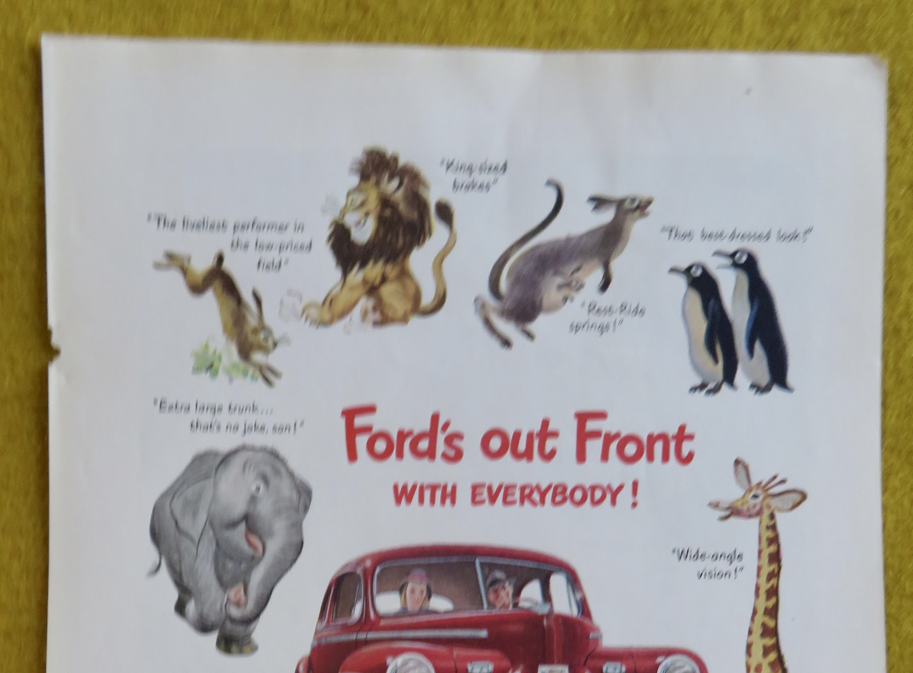 1946 Ford Automobile with Ford's Out Front