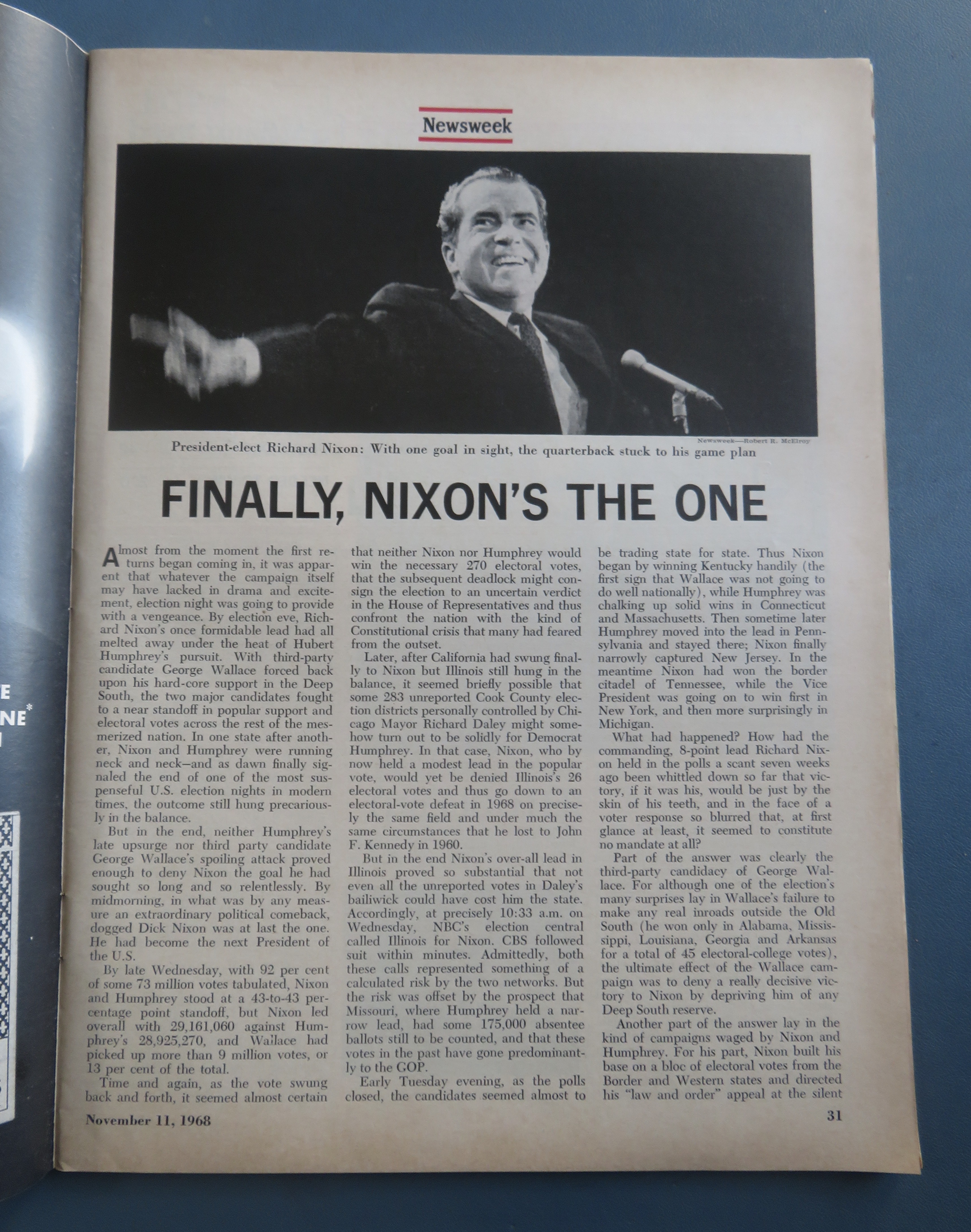 Newsweek Magazine November 11, 1968 How Nixon Won