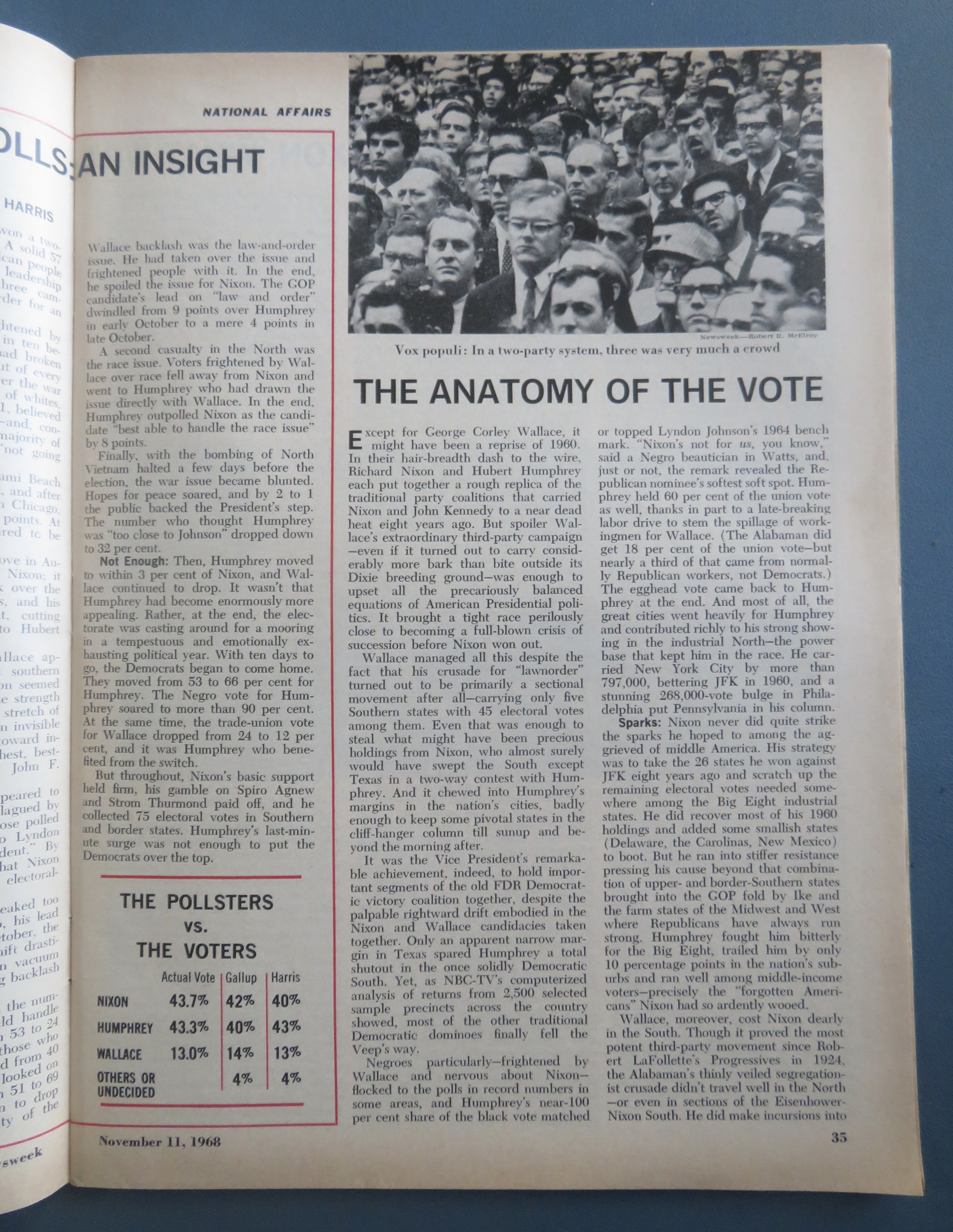 Newsweek Magazine November 11, 1968 How Nixon Won