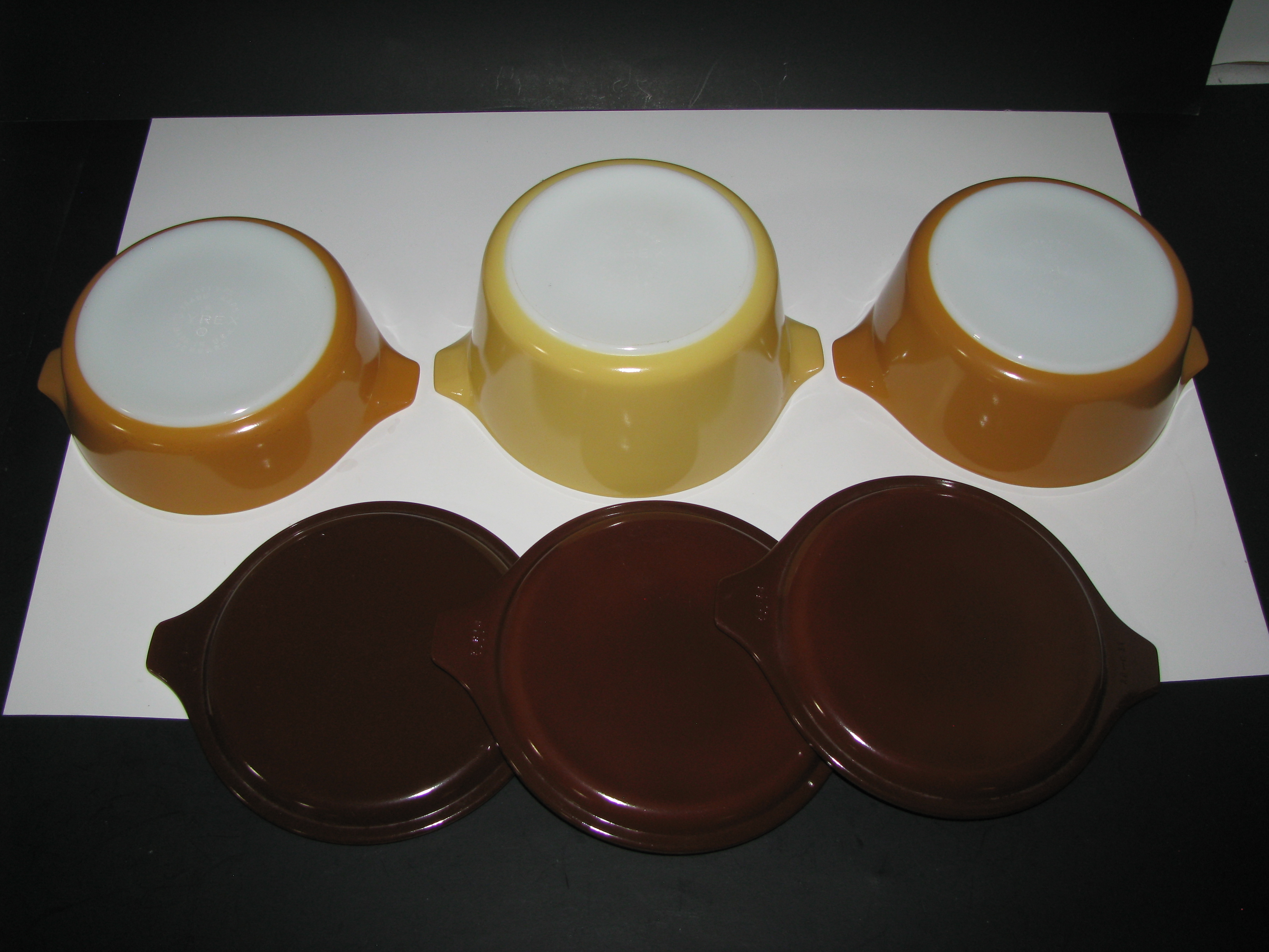 Vintage Pyrex Old Orchard 471,472,473 Casserole Dishes