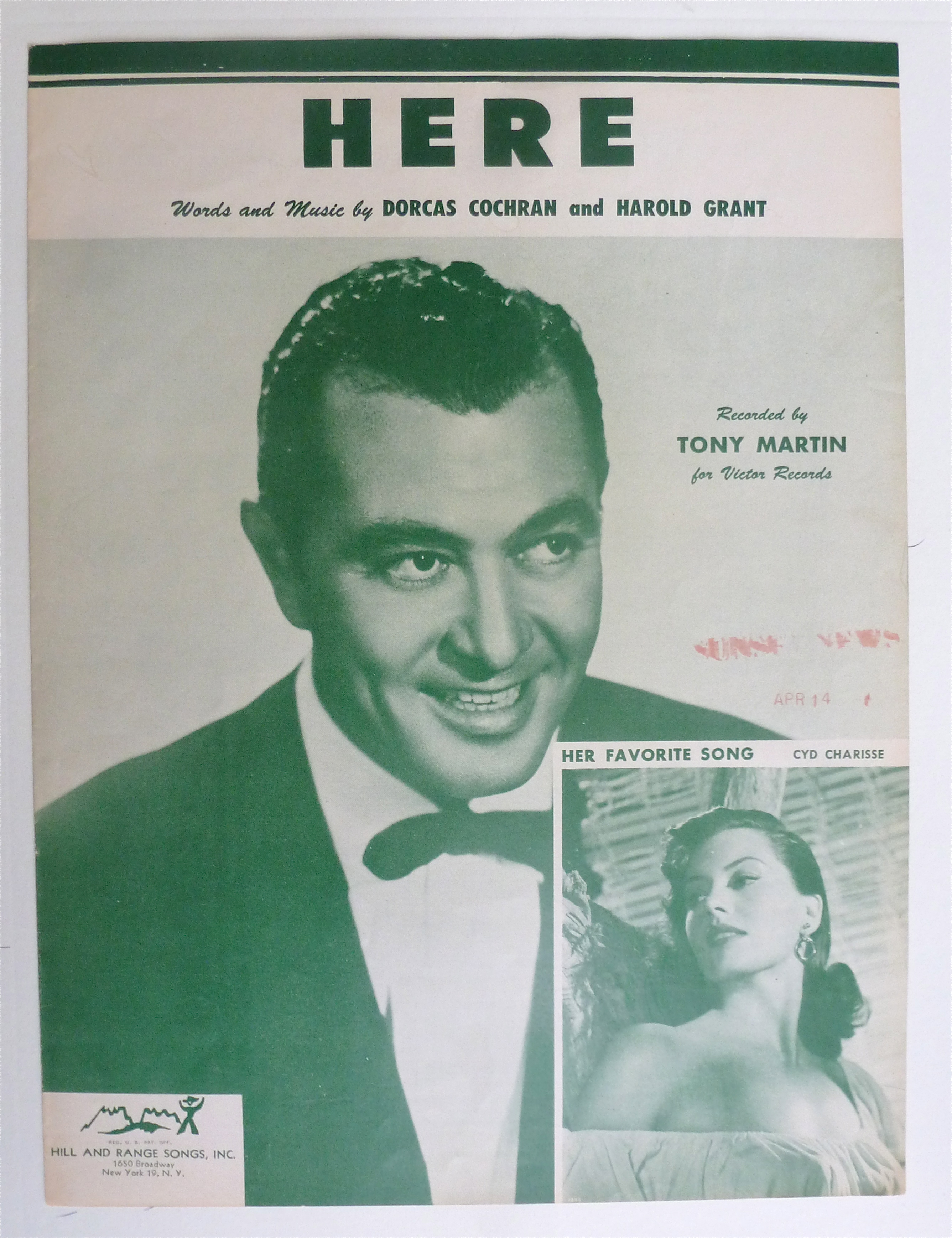 Sheet Music For 1954 Here