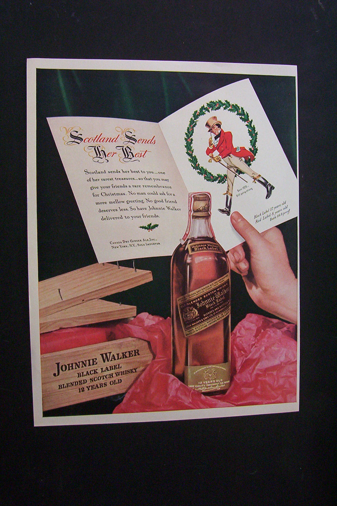 1941 Dual Ad: Johnnie Walker Black & Greyhound