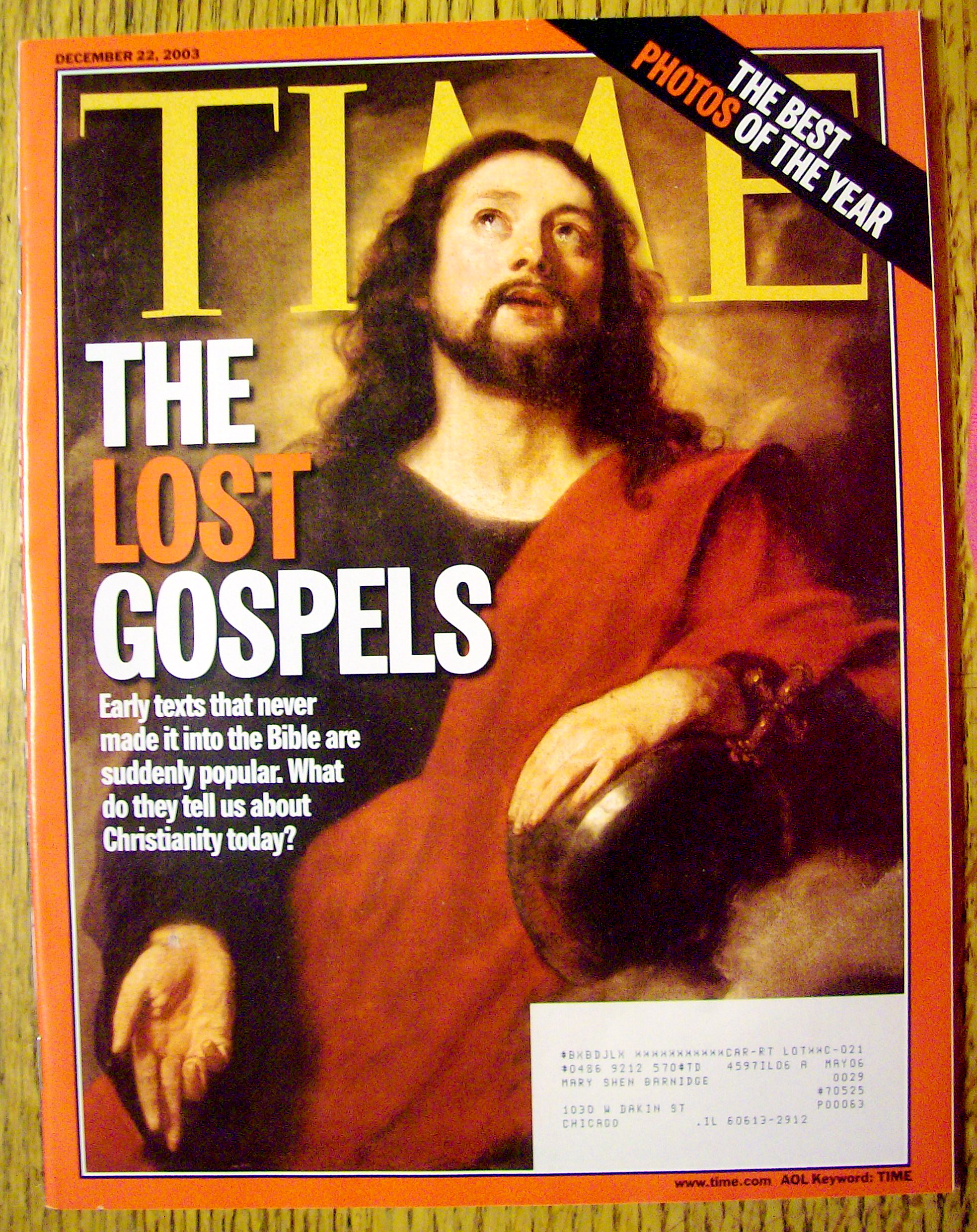 Time Magazine December 22, 2003 The Lost Gospels
