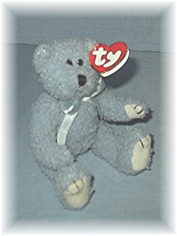 8 Inch Tiny TY Bluebeary Curly Blue Bear